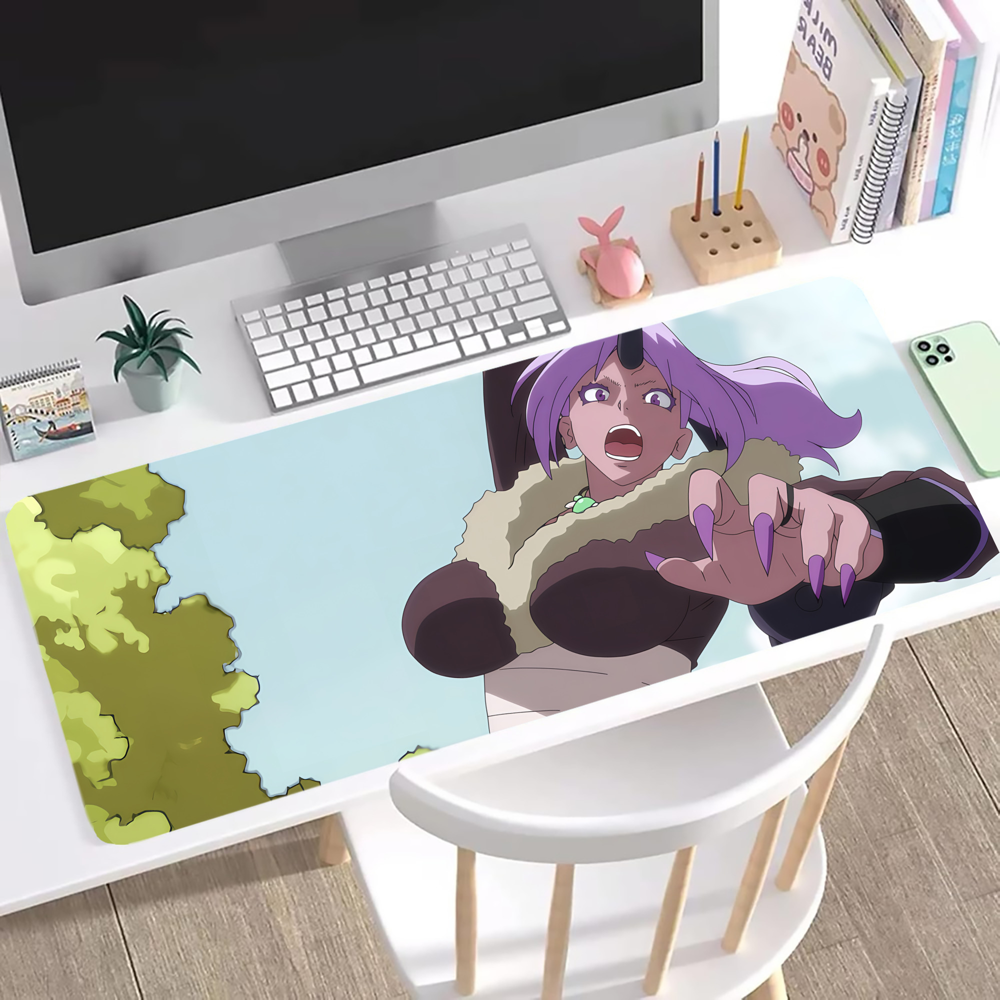（画像用） 転スラ Regarding Reincarnated to Slime ステッチ加工 大判デスクマット／滑り止めマウスパッド