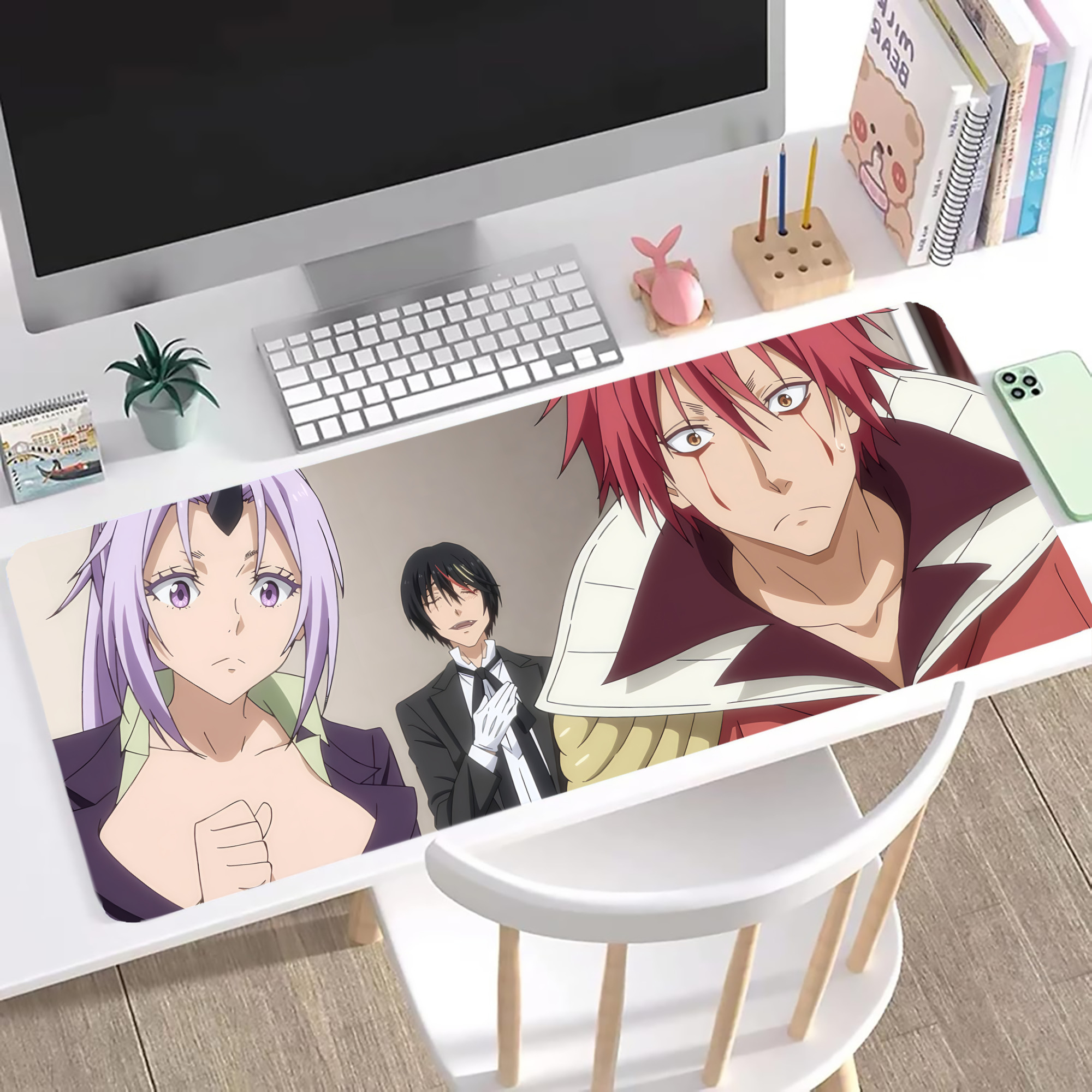 （画像用） 転スラ Regarding Reincarnated to Slime ステッチ加工 大判デスクマット／滑り止めマウスパッド