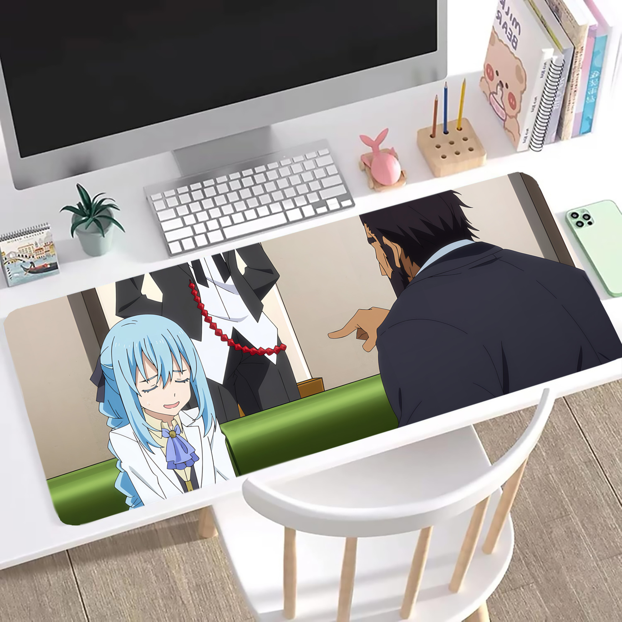 （画像用） 転スラ Regarding Reincarnated to Slime ステッチ加工 大判デスクマット／滑り止めマウスパッド