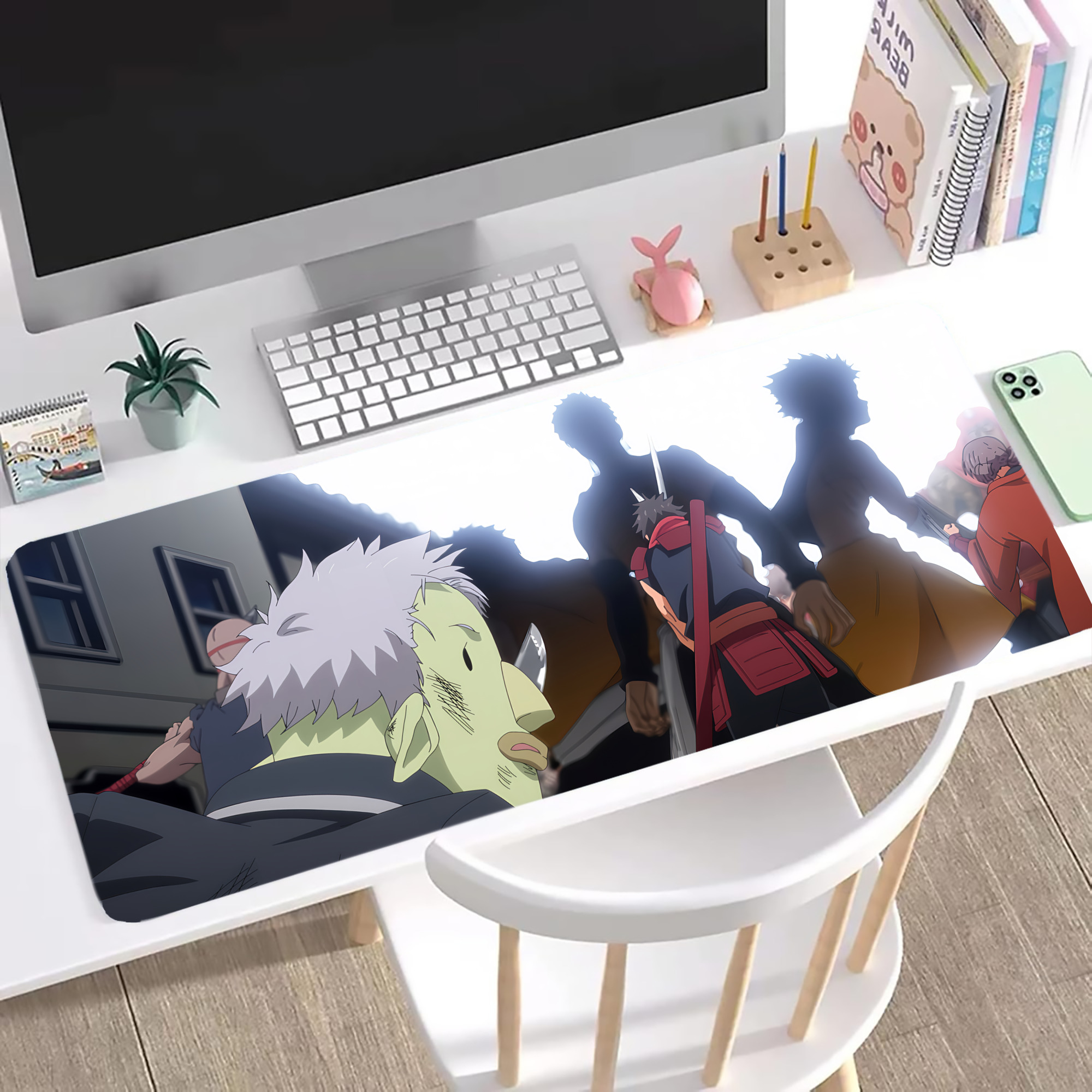 （画像用） 転スラ Regarding Reincarnated to Slime ステッチ加工 大判デスクマット／滑り止めマウスパッド