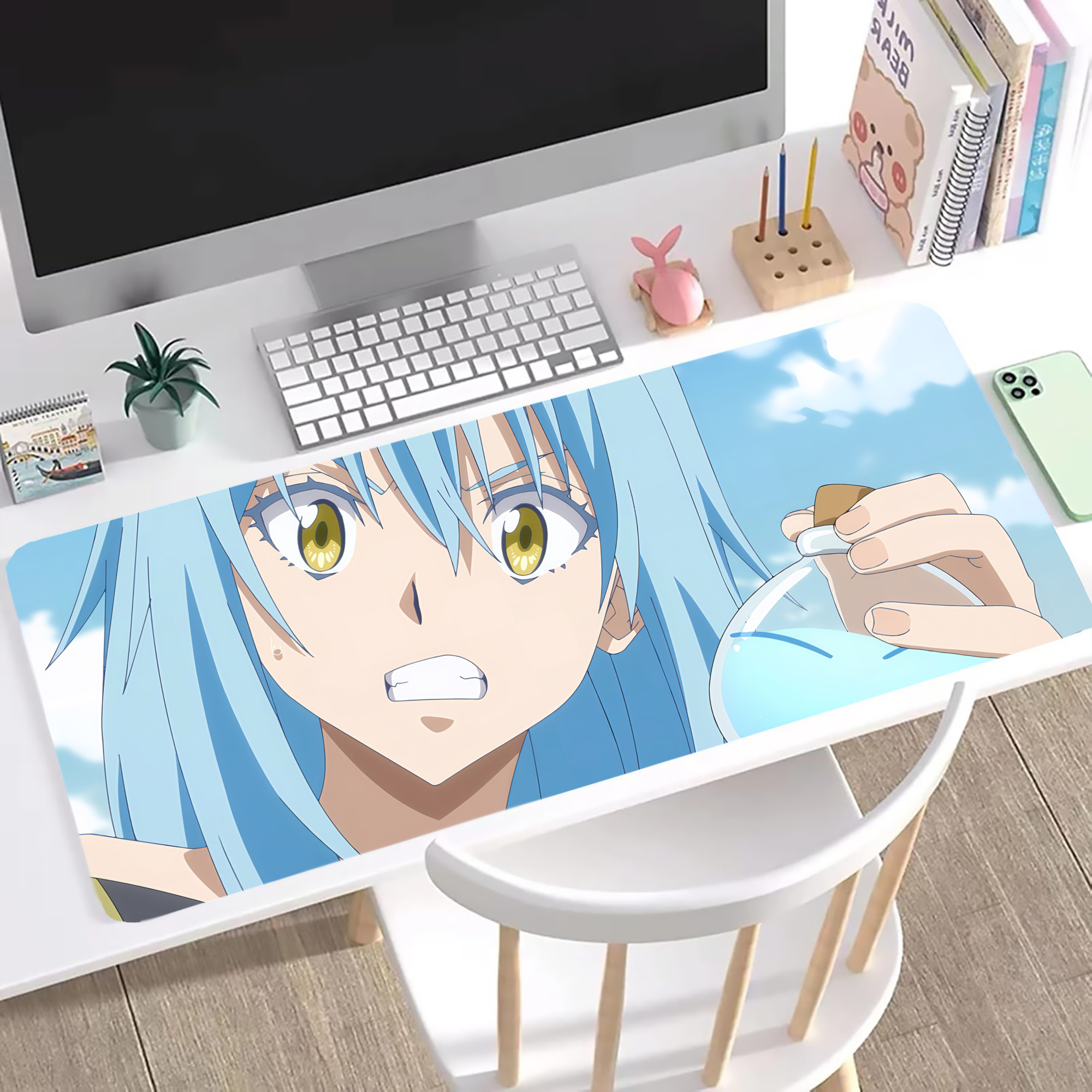 （画像用） 転スラ Regarding Reincarnated to Slime ステッチ加工 大判デスクマット／滑り止めマウスパッド