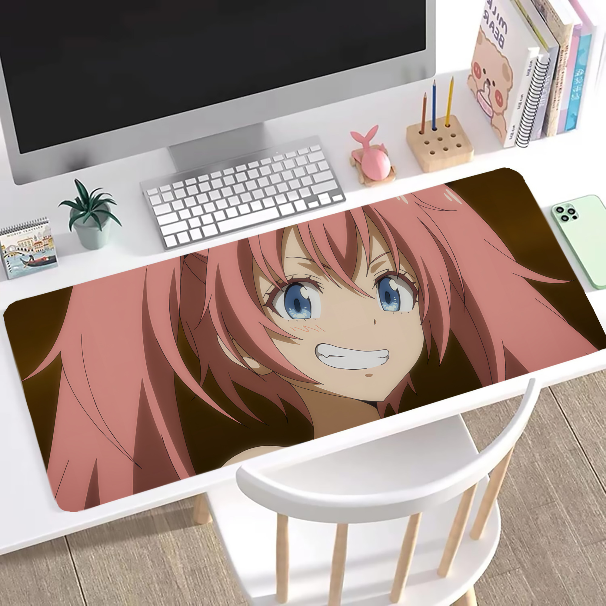 （画像用） 転スラ Regarding Reincarnated to Slime ステッチ加工 大判デスクマット／滑り止めマウスパッド