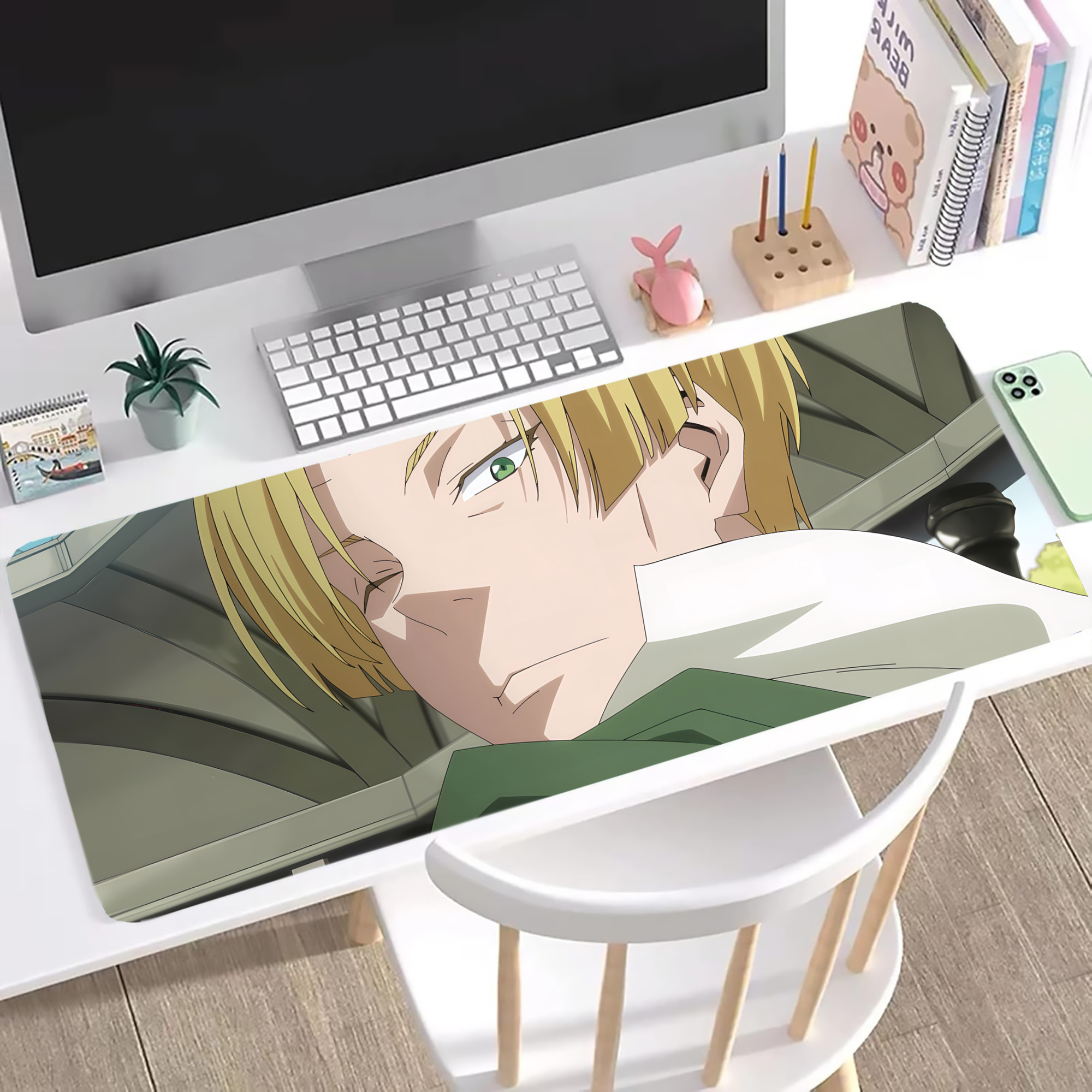 （画像用） 転スラ Regarding Reincarnated to Slime ステッチ加工 大判デスクマット／滑り止めマウスパッド