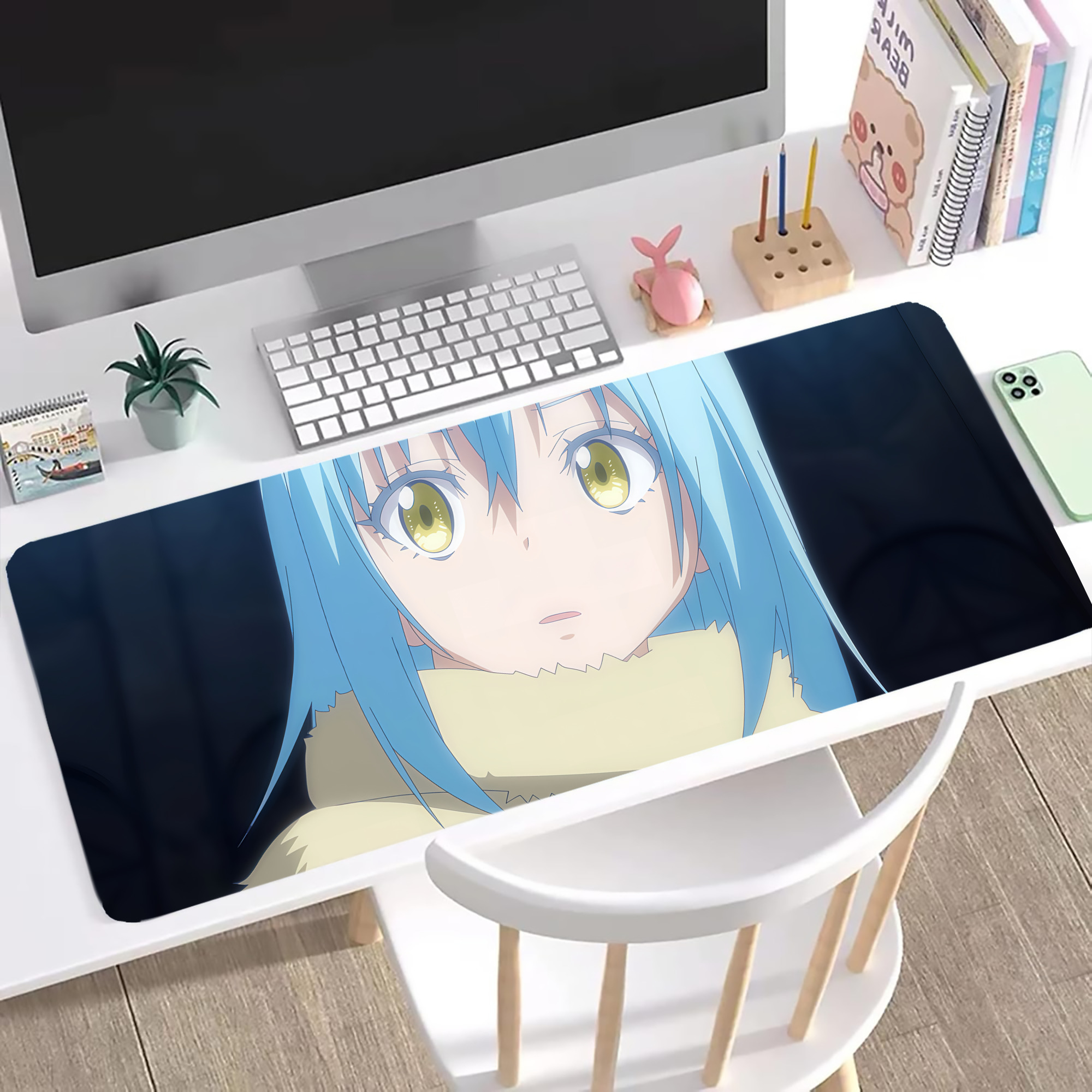 （画像用） 転スラ Regarding Reincarnated to Slime ステッチ加工 大判デスクマット／滑り止めマウスパッド