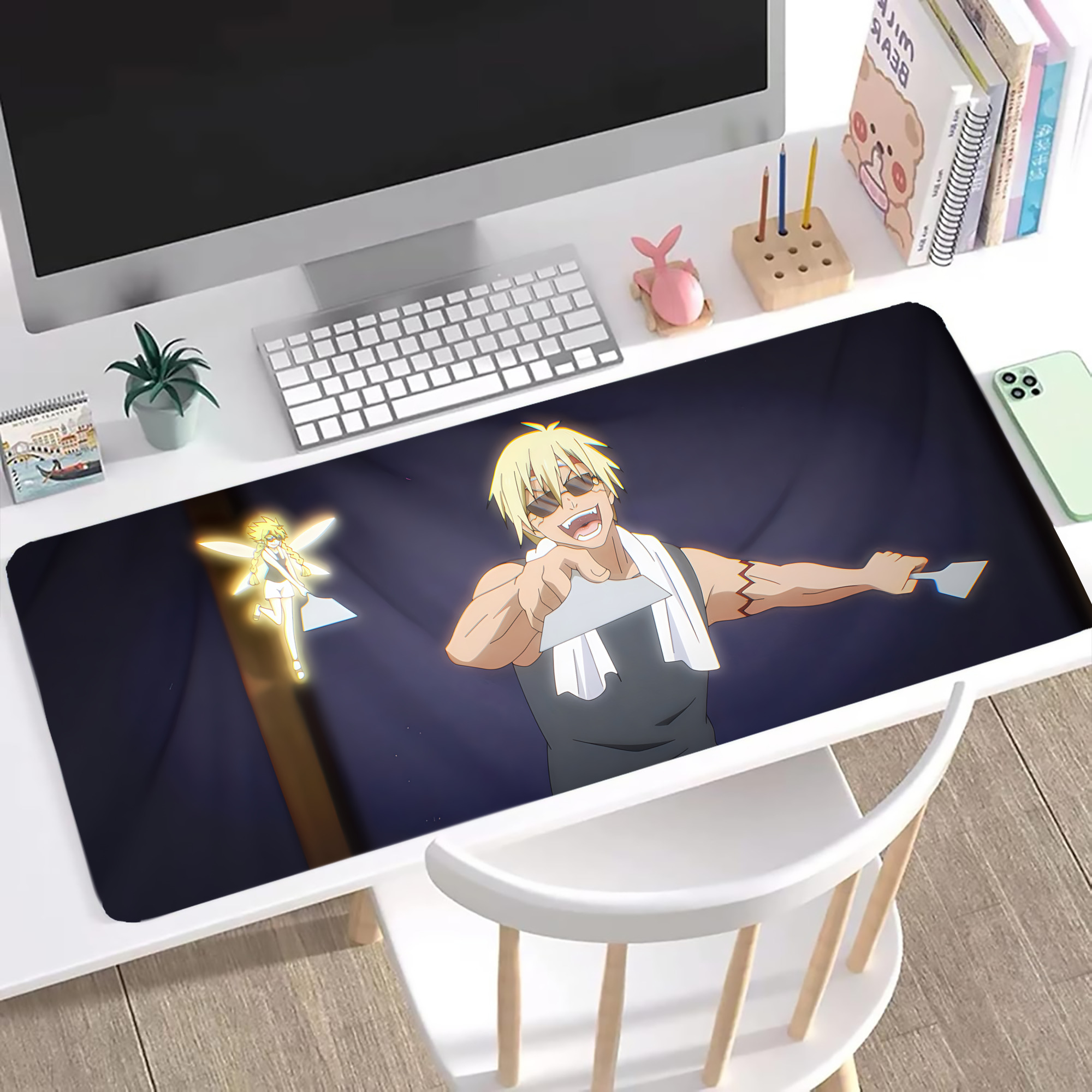 （画像用） 転スラ Regarding Reincarnated to Slime ステッチ加工 大判デスクマット／滑り止めマウスパッド