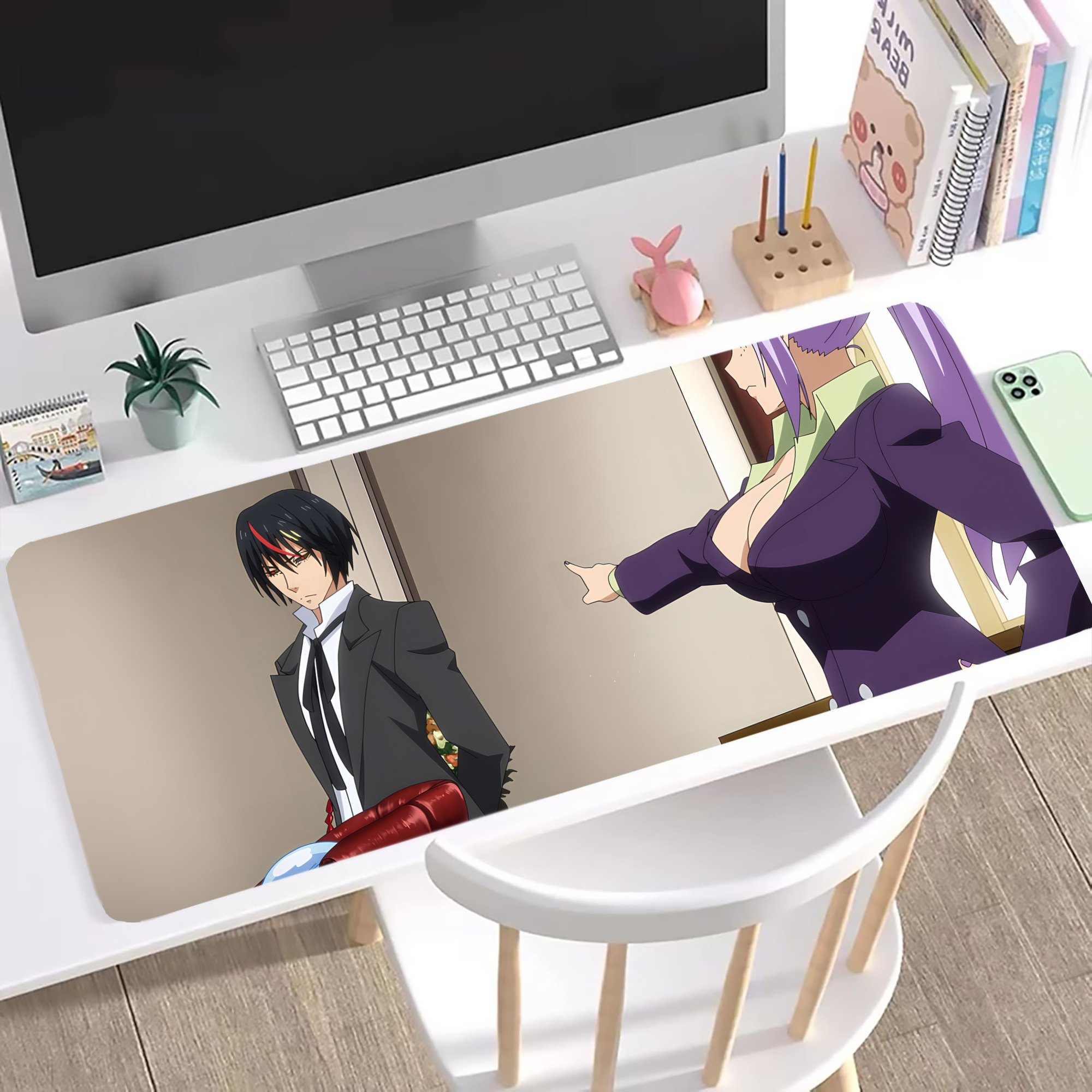 （画像用） 転スラ Regarding Reincarnated to Slime ステッチ加工 大判デスクマット／滑り止めマウスパッド