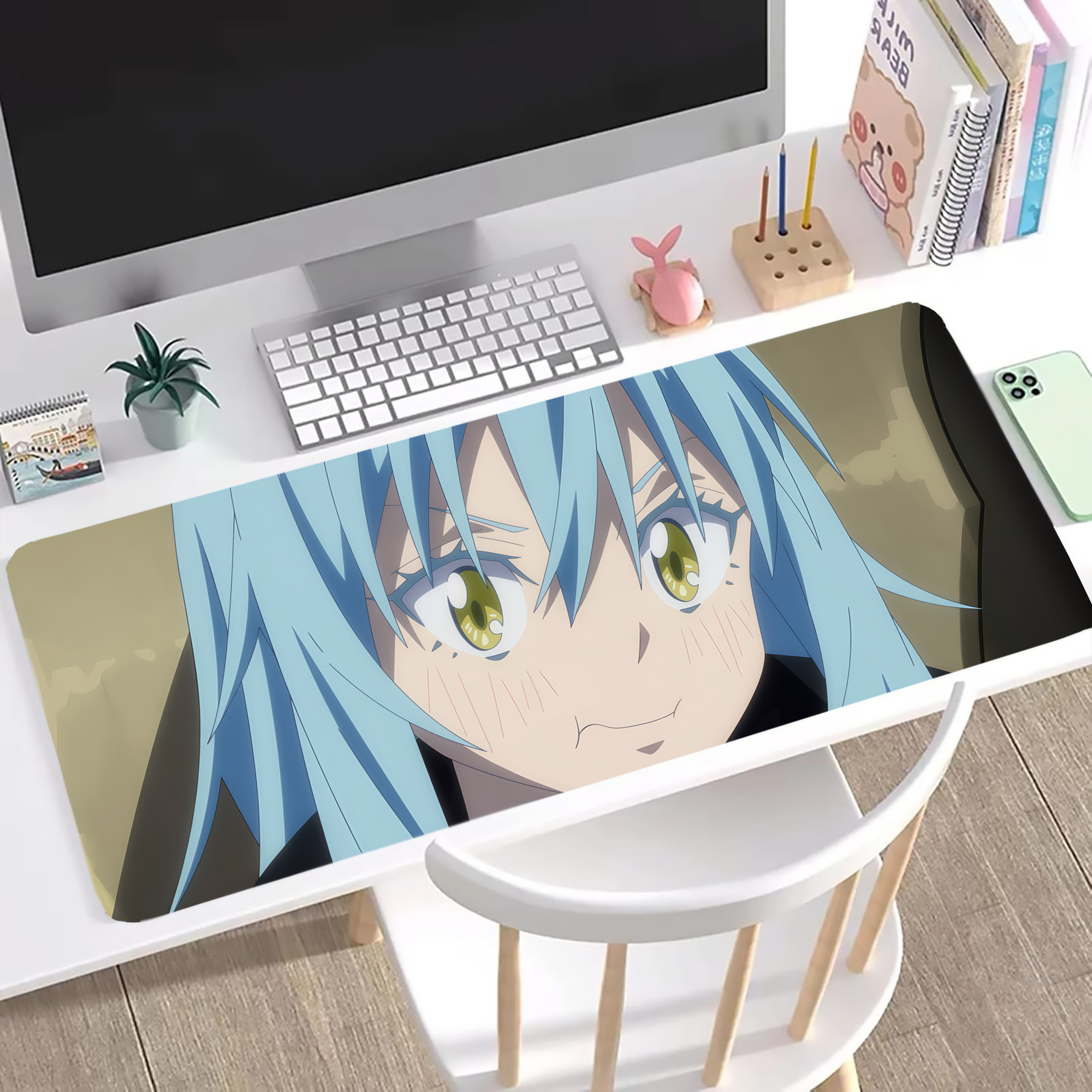 （画像用） 転スラ Regarding Reincarnated to Slime ステッチ加工 大判デスクマット／滑り止めマウスパッド