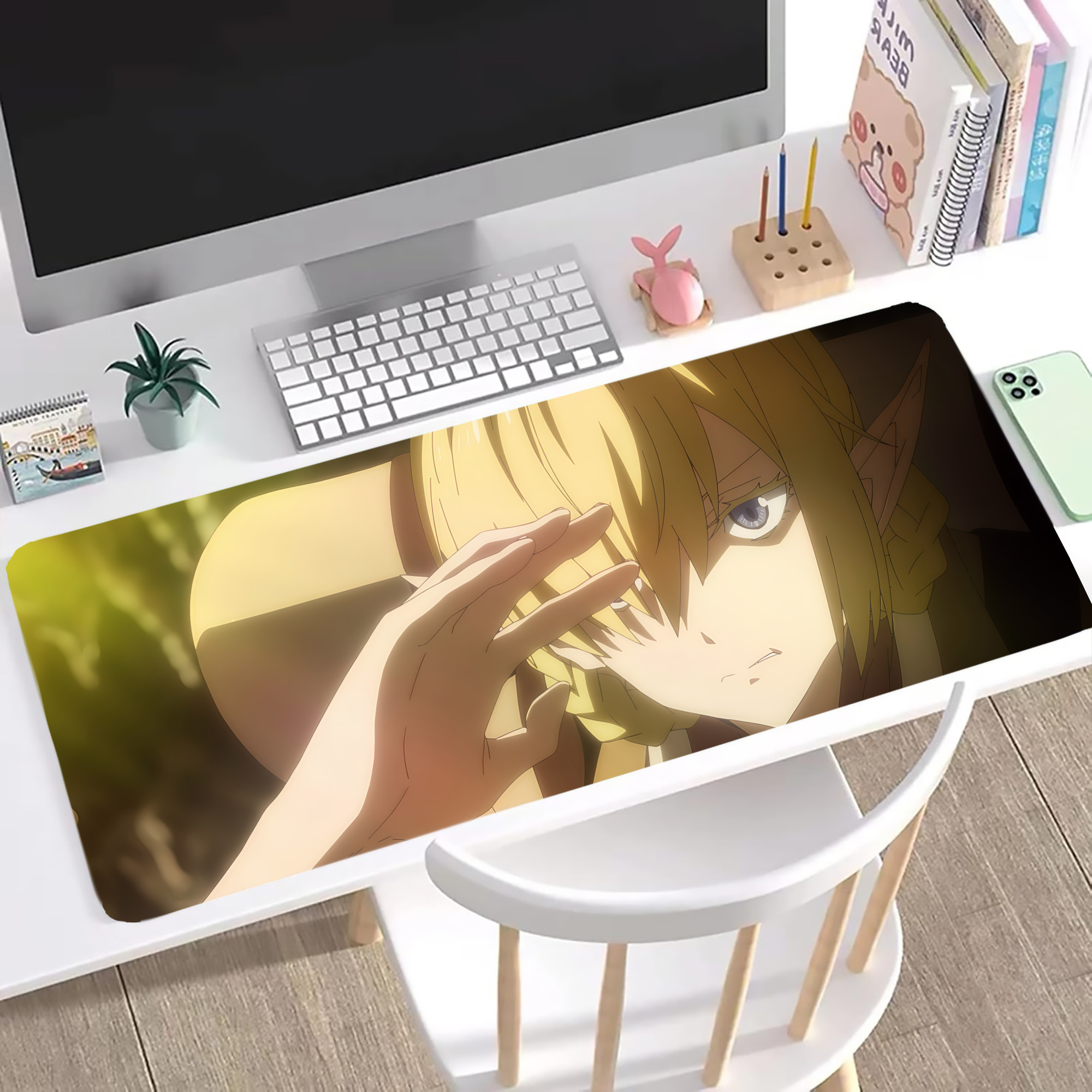 （画像用） 転スラ Regarding Reincarnated to Slime ステッチ加工 大判デスクマット／滑り止めマウスパッド