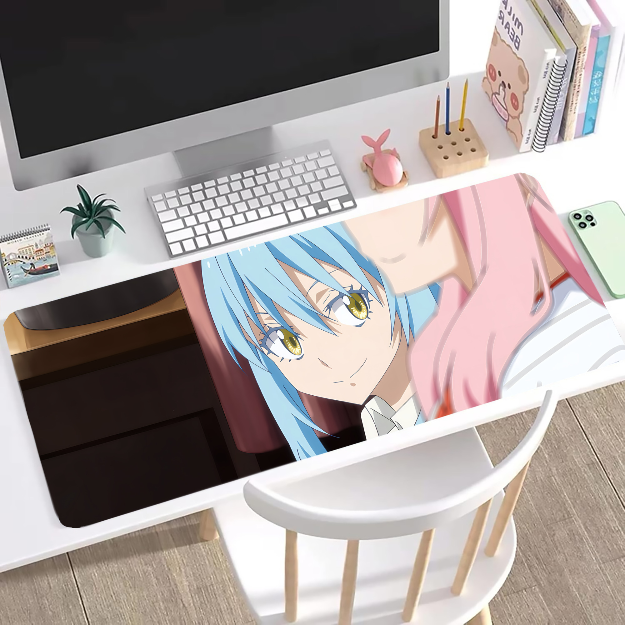 （画像用） 転スラ Regarding Reincarnated to Slime ステッチ加工 大判デスクマット／滑り止めマウスパッド