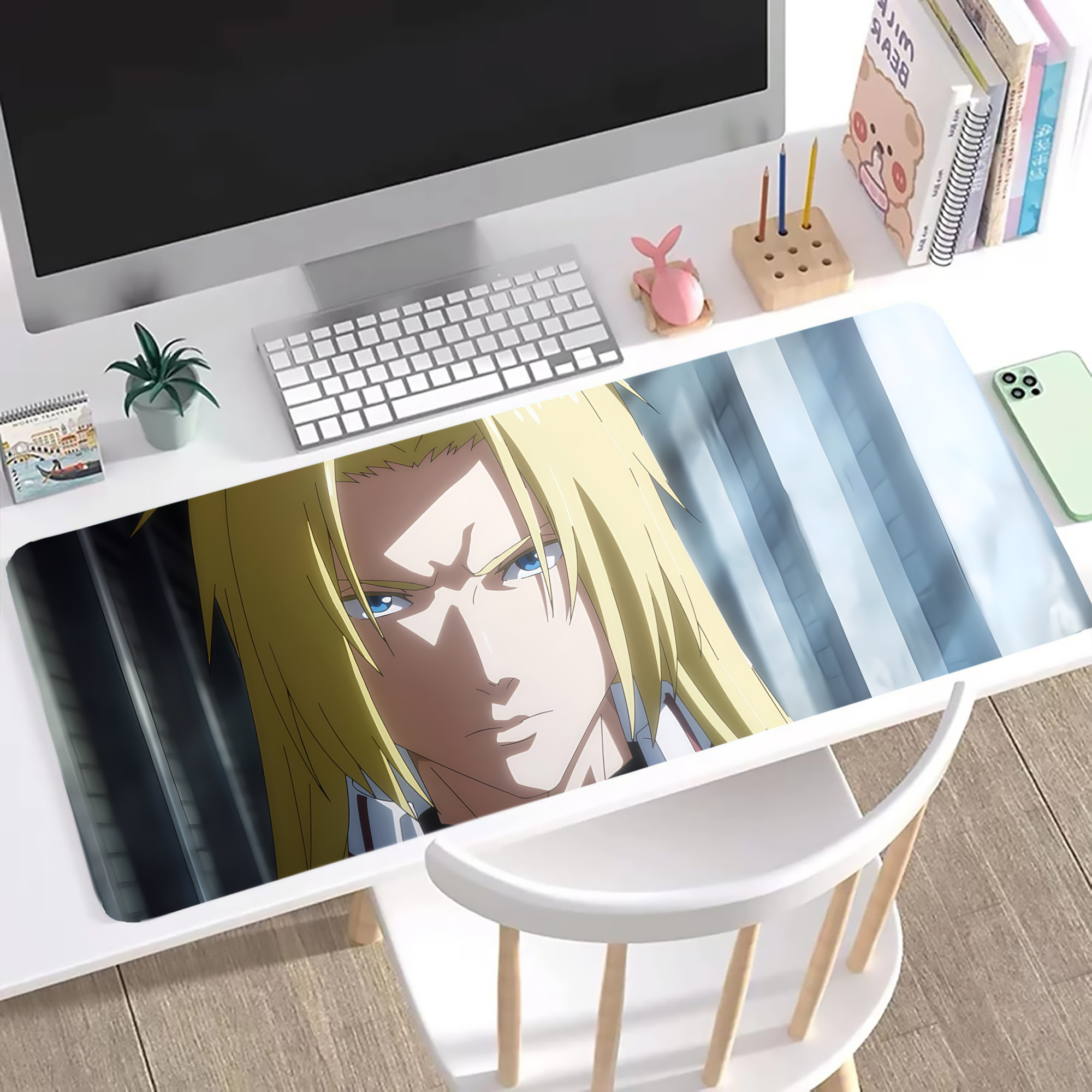（画像用） 転スラ Regarding Reincarnated to Slime ステッチ加工 大判デスクマット／滑り止めマウスパッド