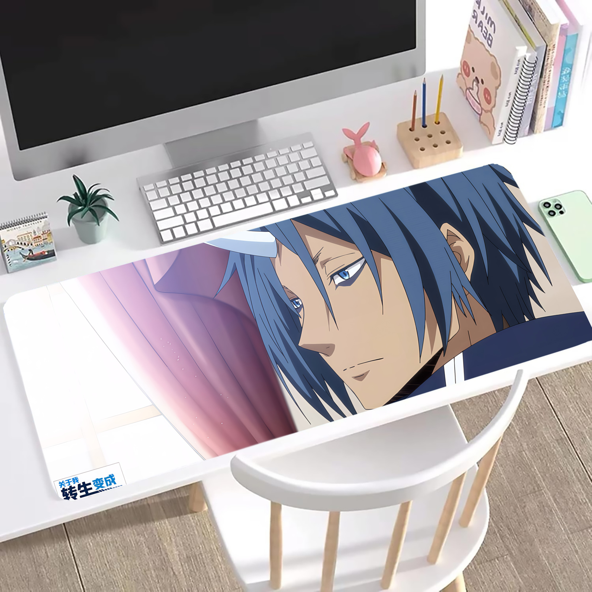 （画像用） 転スラ Regarding Reincarnated to Slime ステッチ加工 大判デスクマット／滑り止めマウスパッド
