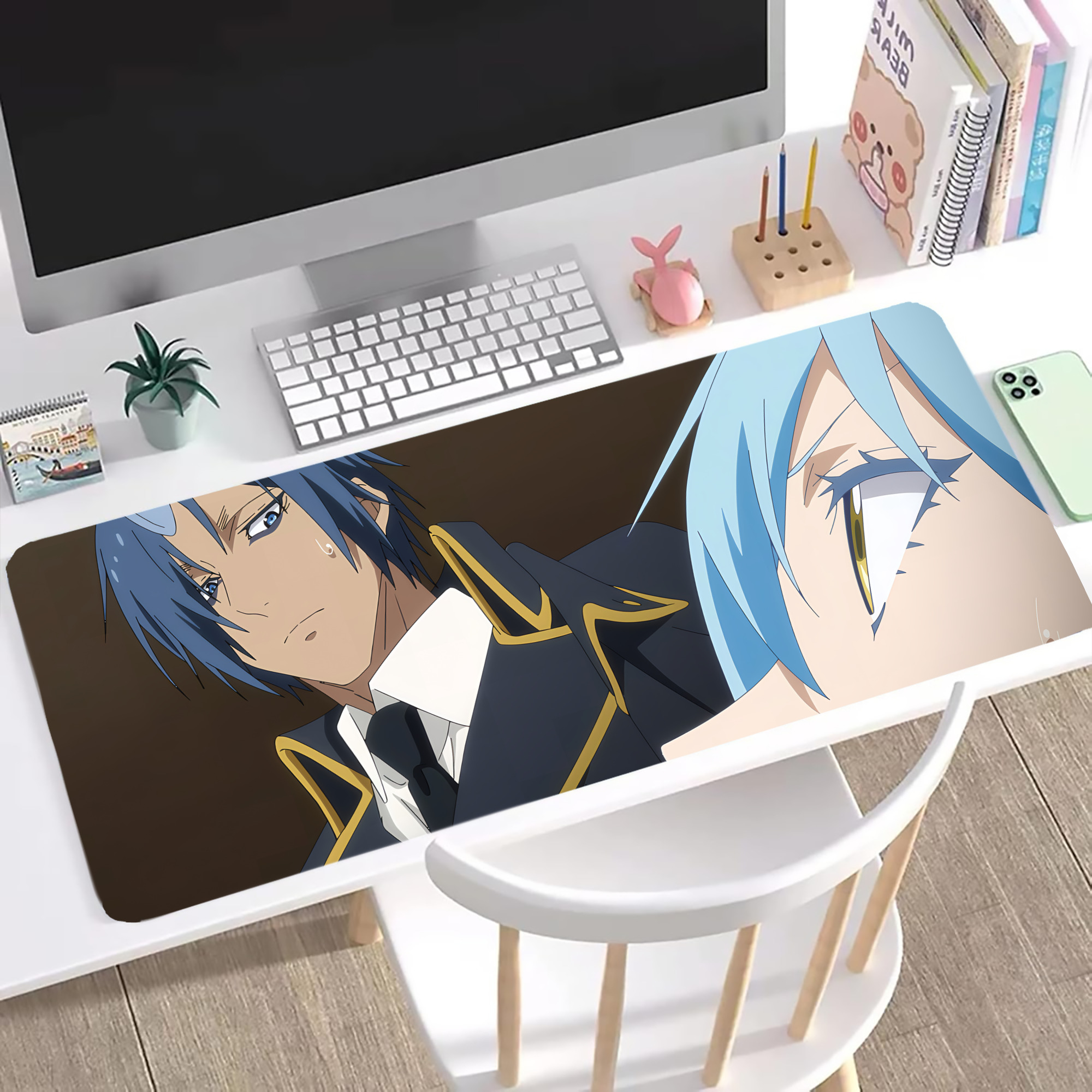 （画像用） 転スラ Regarding Reincarnated to Slime ステッチ加工 大判デスクマット／滑り止めマウスパッド