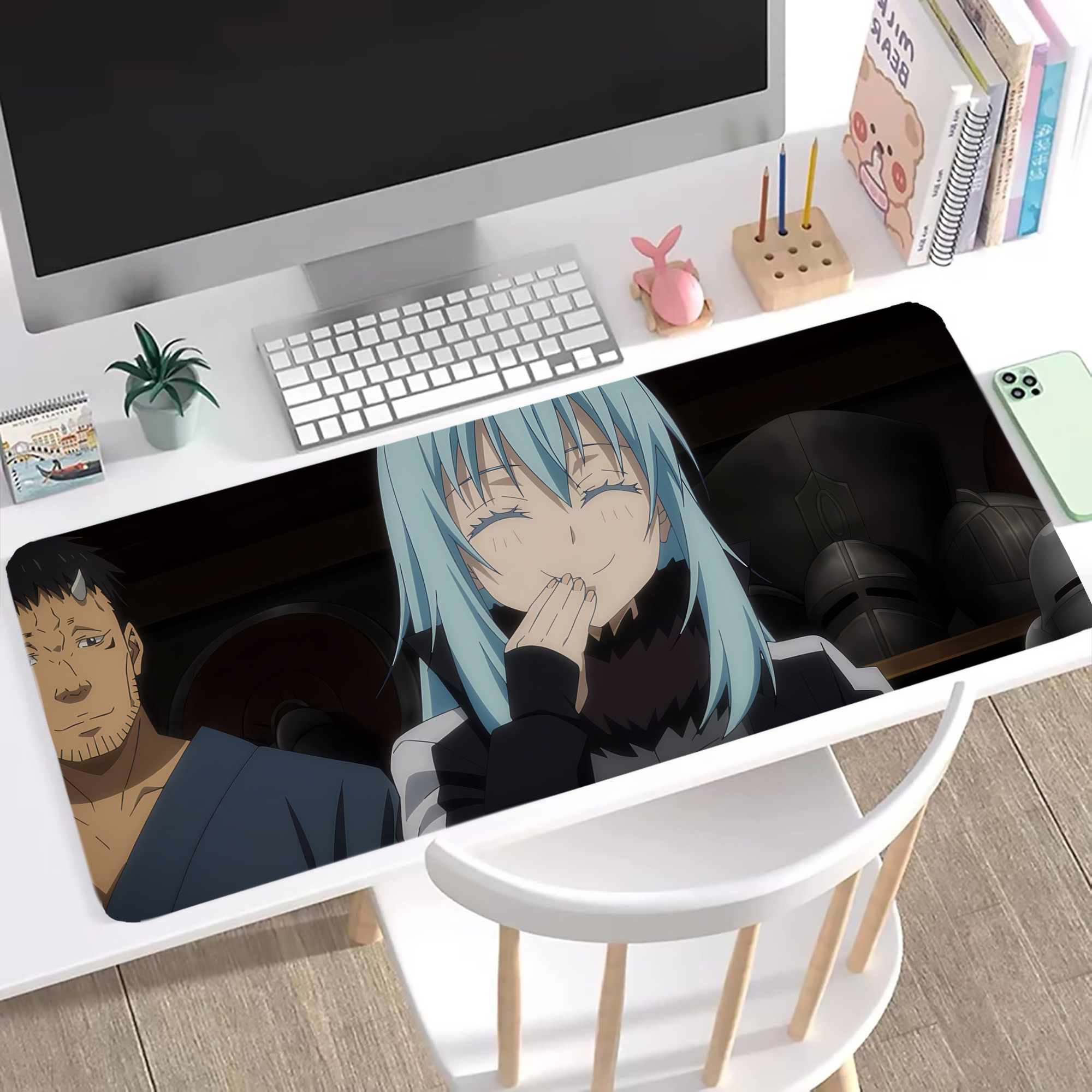 （画像用） 転スラ Regarding Reincarnated to Slime ステッチ加工 大判デスクマット／滑り止めマウスパッド