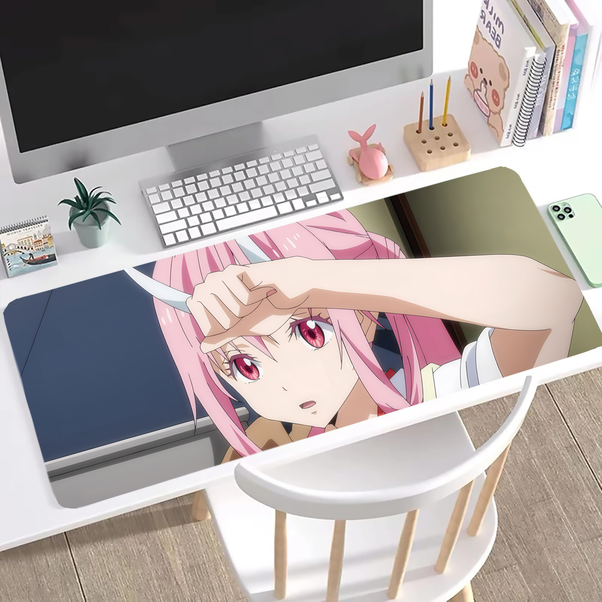 （画像用） 転スラ Regarding Reincarnated to Slime ステッチ加工 大判デスクマット／滑り止めマウスパッド