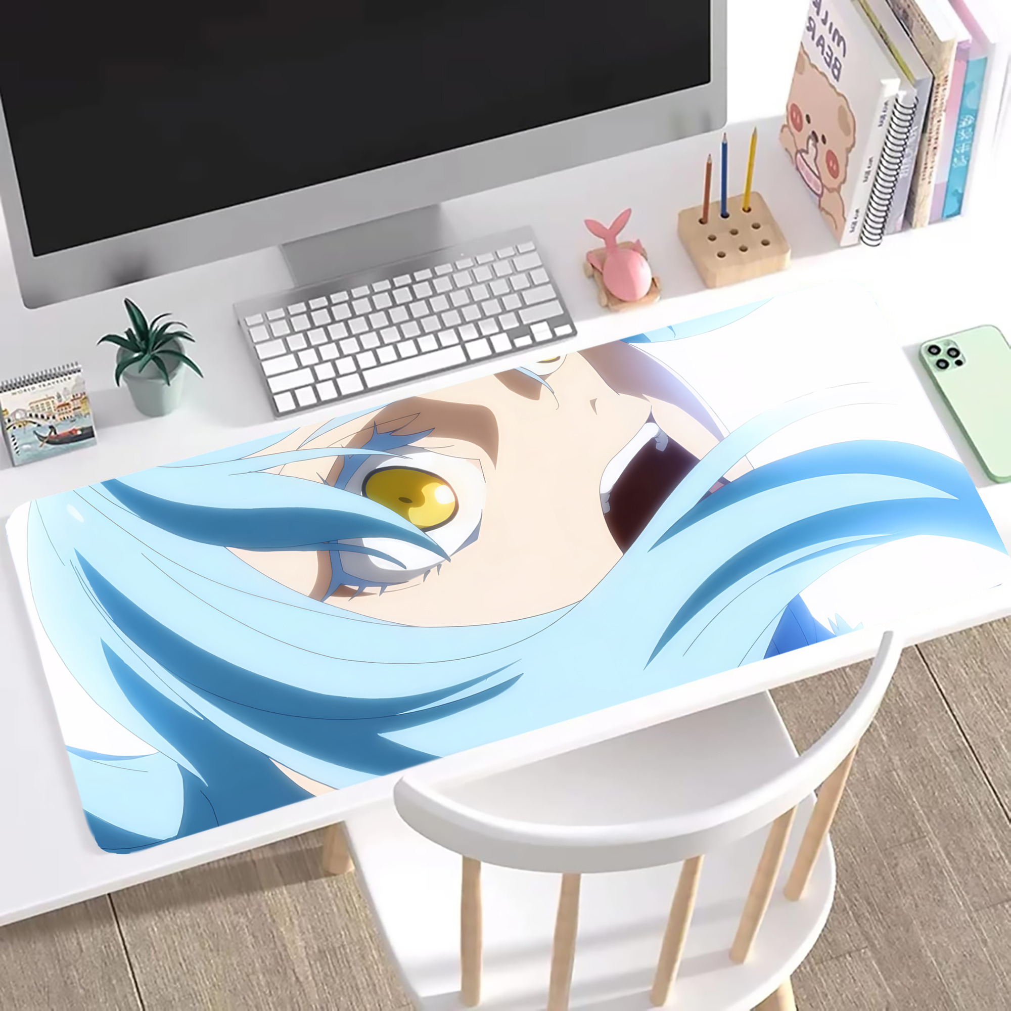 （画像用） 転スラ Regarding Reincarnated to Slime ステッチ加工 大判デスクマット／滑り止めマウスパッド