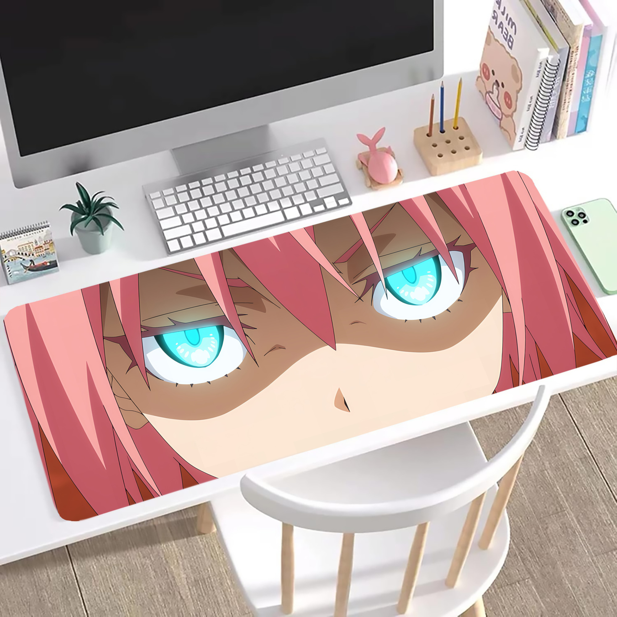 （画像用） 転スラ Regarding Reincarnated to Slime ステッチ加工 大判デスクマット／滑り止めマウスパッド