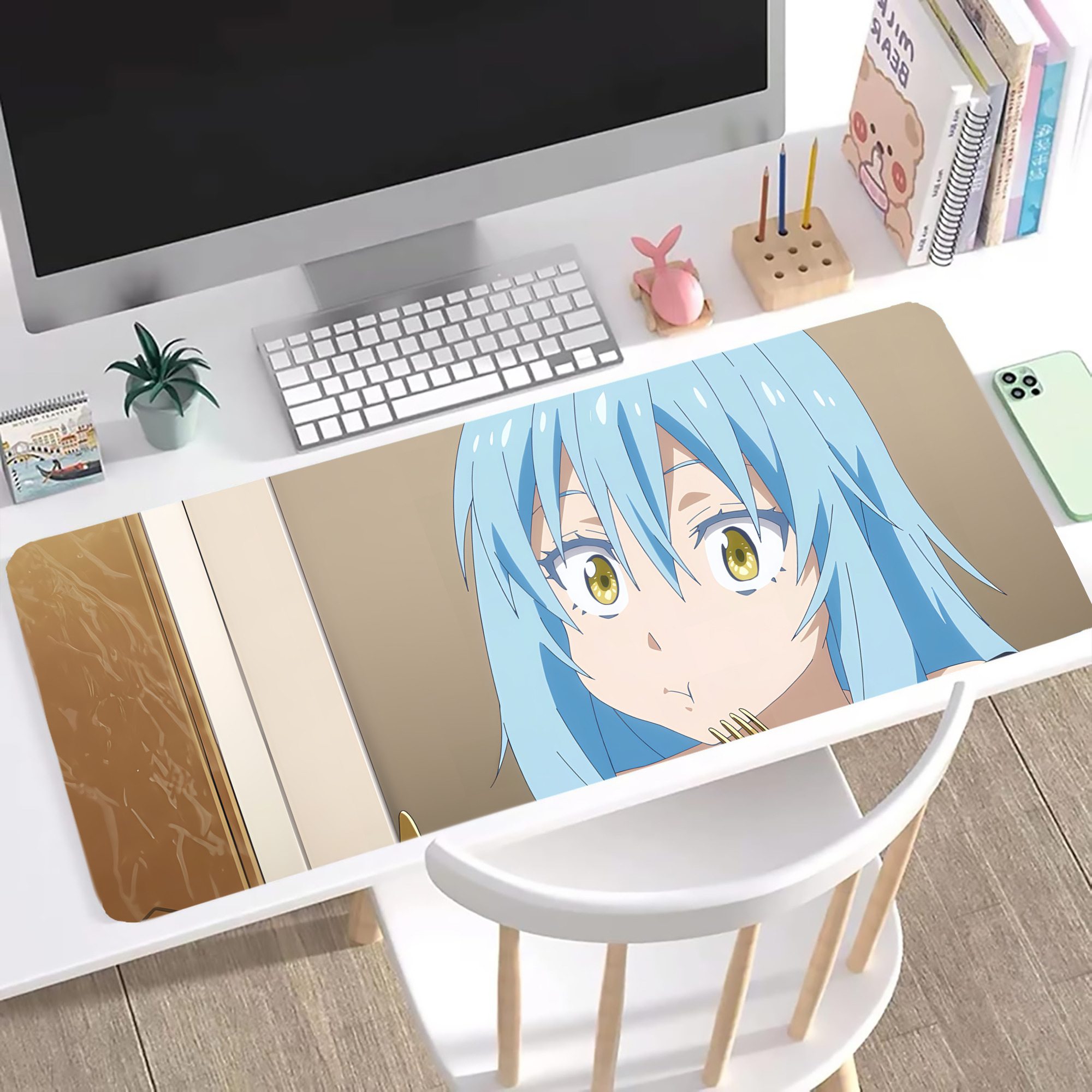 （画像用） 転スラ Regarding Reincarnated to Slime ステッチ加工 大判デスクマット／滑り止めマウスパッド