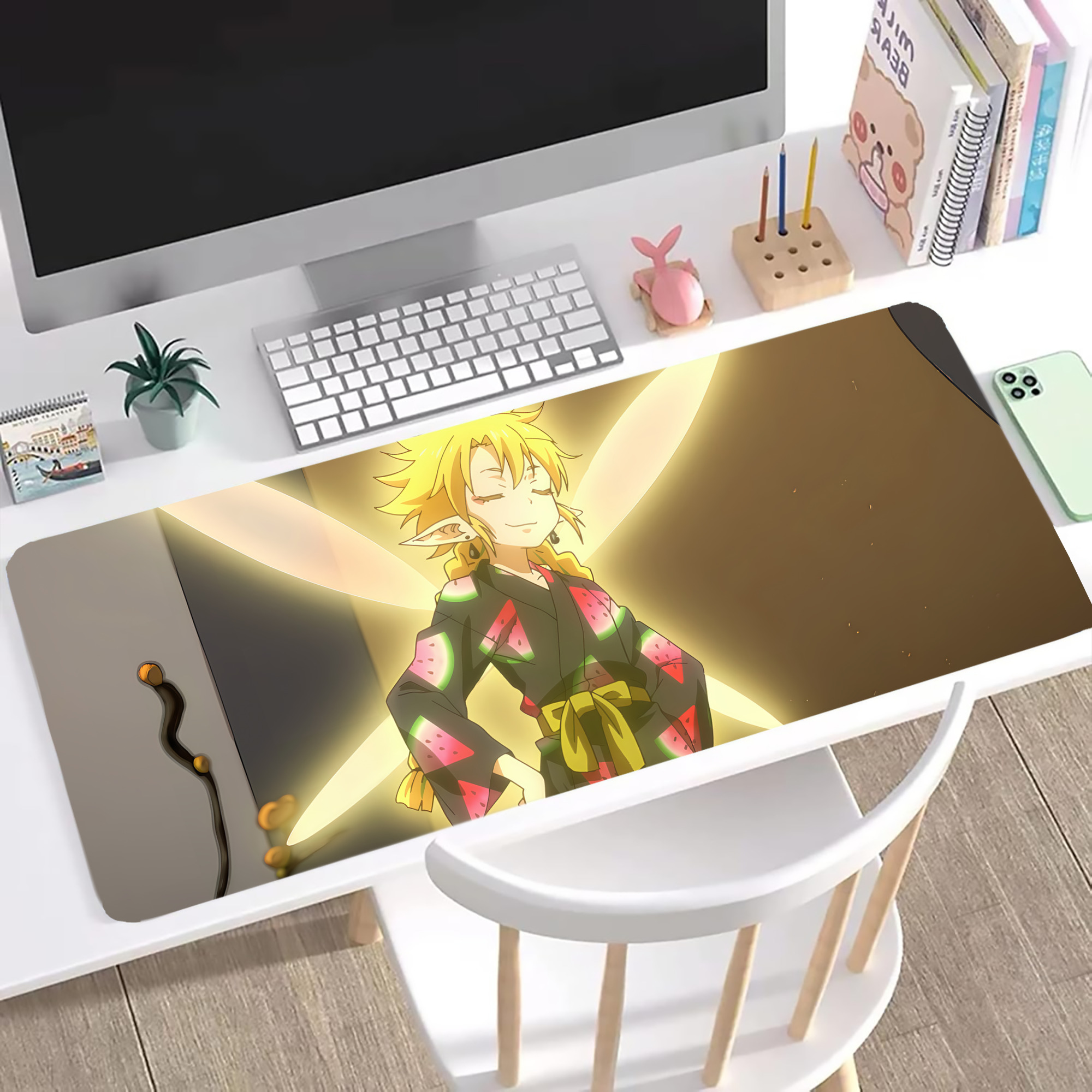 （画像用） 転スラ Regarding Reincarnated to Slime ステッチ加工 大判デスクマット／滑り止めマウスパッド