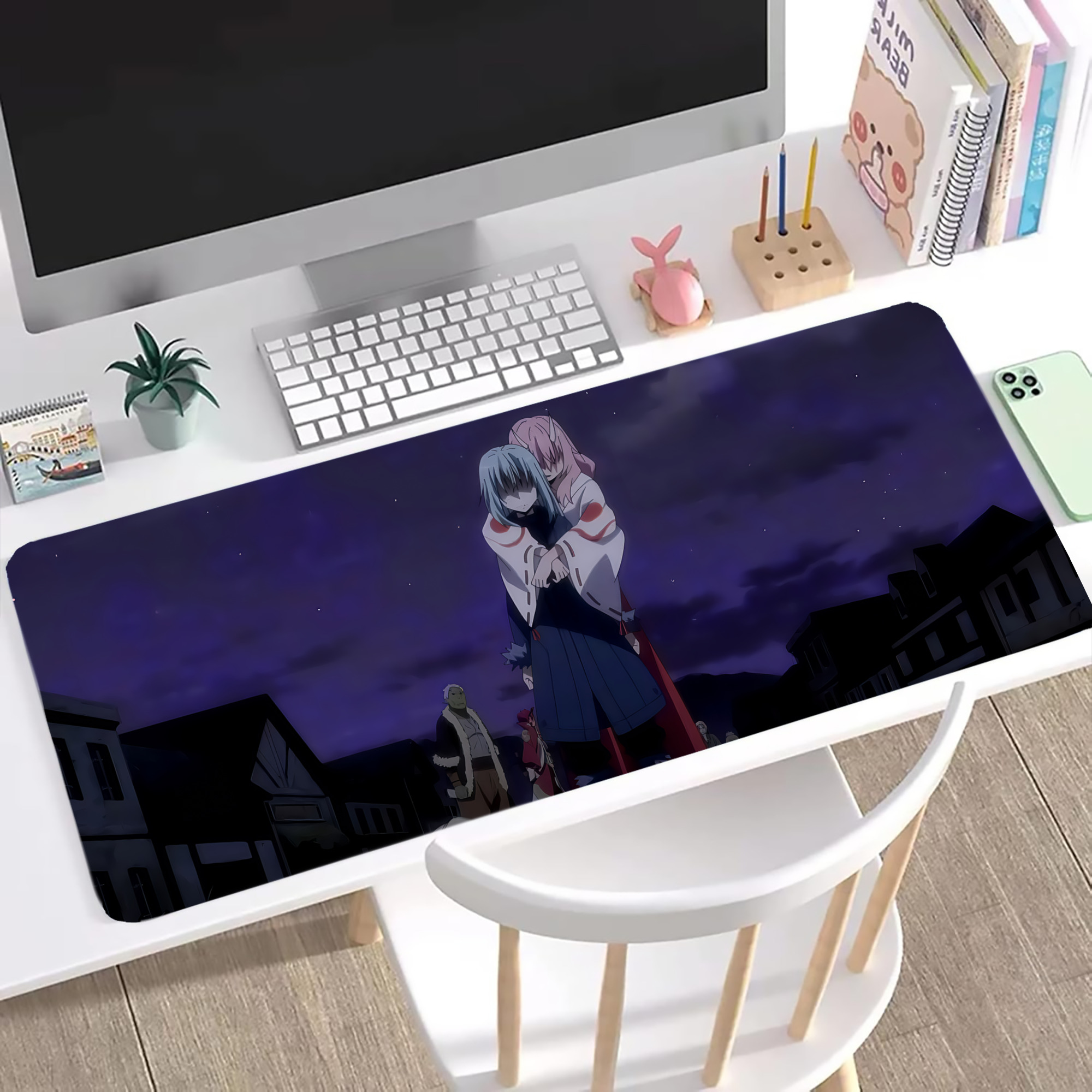 （画像用） 転スラ Regarding Reincarnated to Slime ステッチ加工 大判デスクマット／滑り止めマウスパッド
