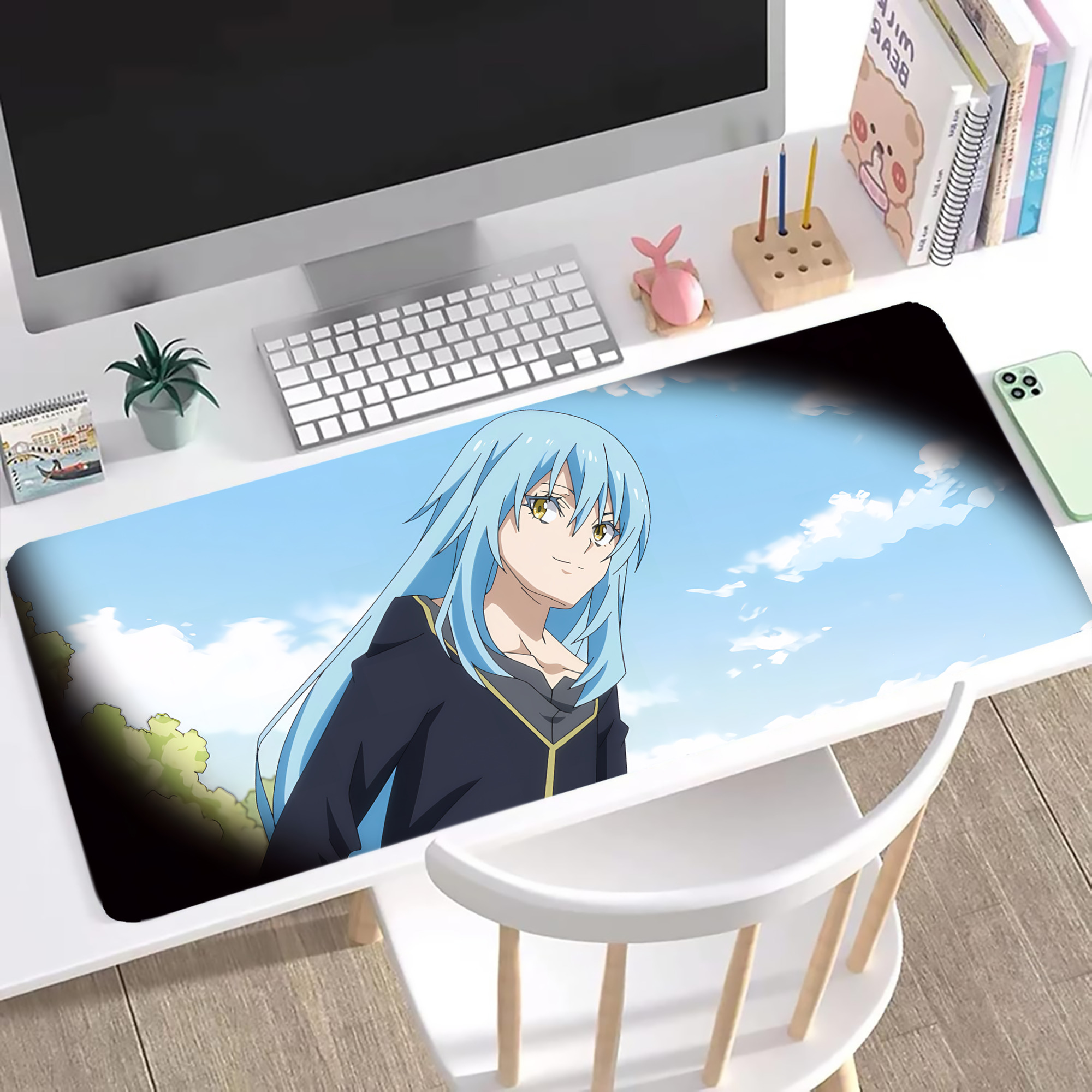（画像用） 転スラ Regarding Reincarnated to Slime ステッチ加工 大判デスクマット／滑り止めマウスパッド