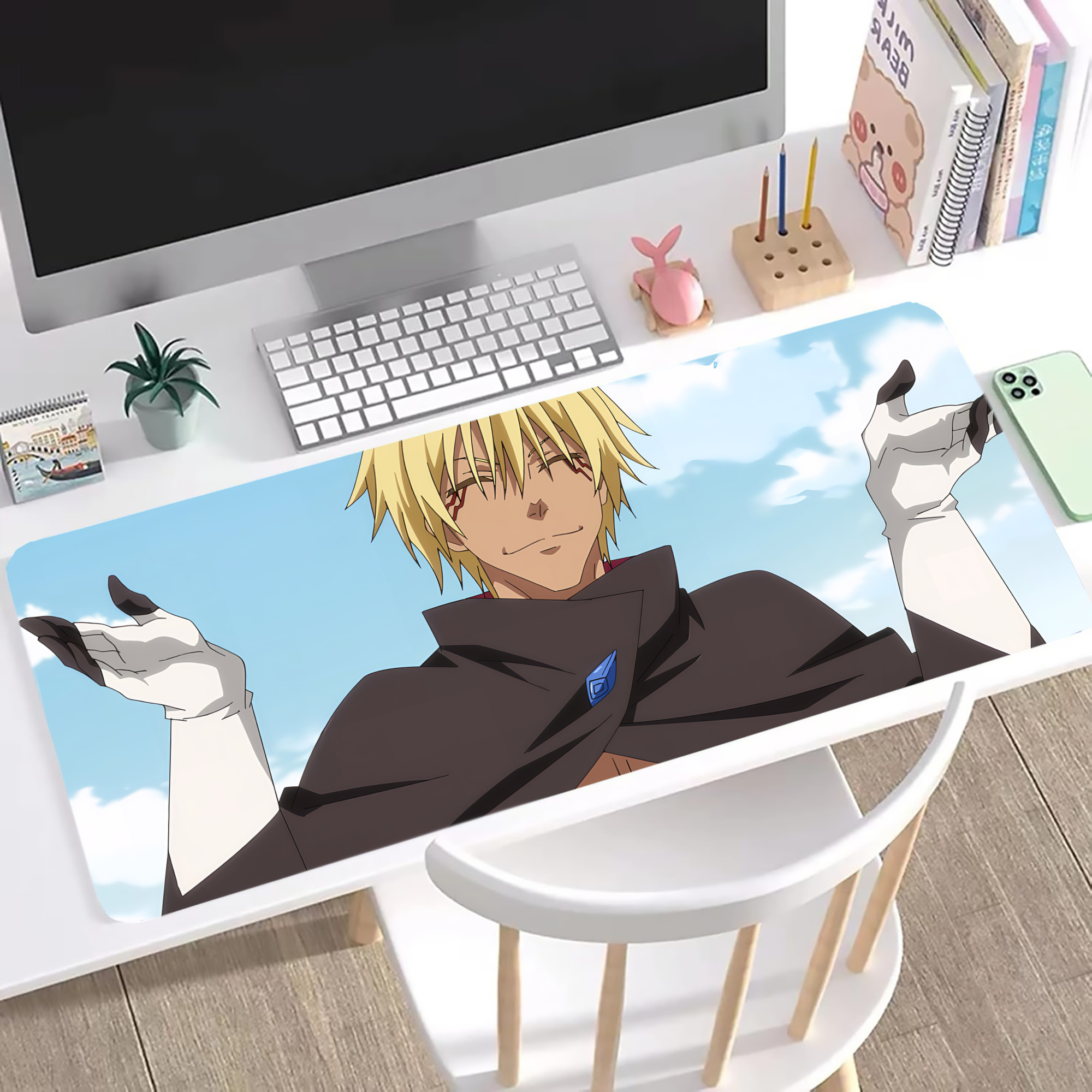 （画像用） 転スラ Regarding Reincarnated to Slime ステッチ加工 大判デスクマット／滑り止めマウスパッド