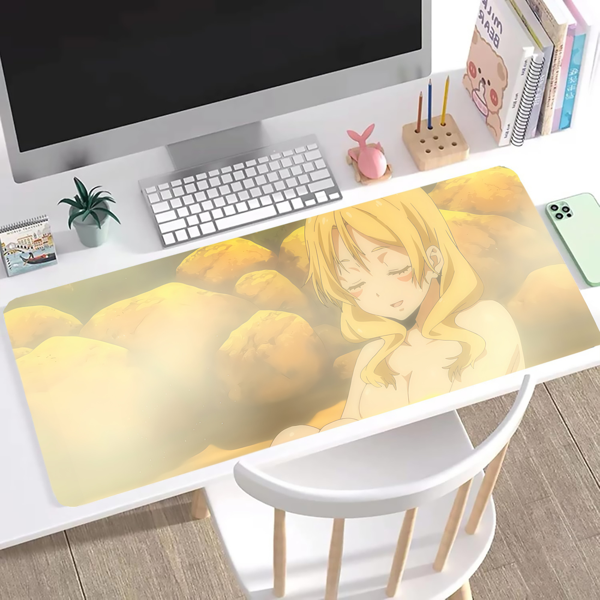 （画像用） 転スラ Regarding Reincarnated to Slime ステッチ加工 大判デスクマット／滑り止めマウスパッド