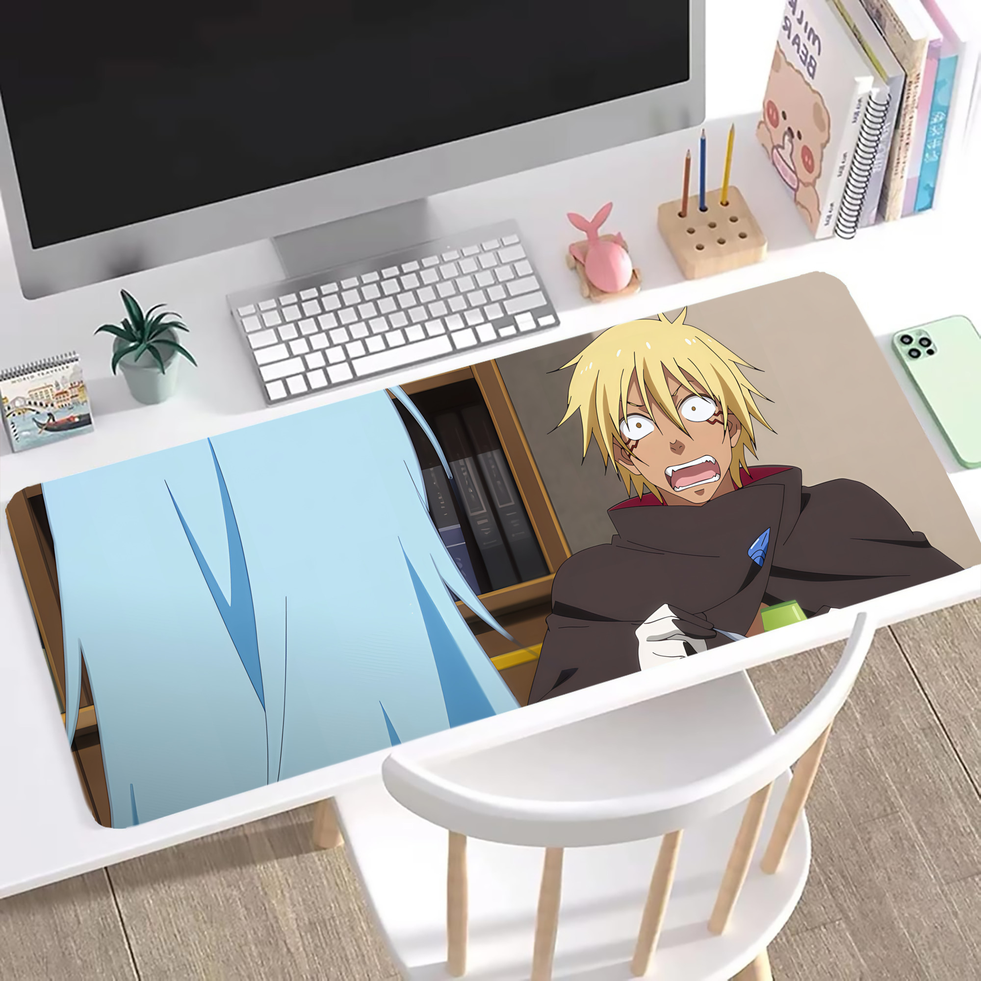 （画像用） 転スラ Regarding Reincarnated to Slime ステッチ加工 大判デスクマット／滑り止めマウスパッド