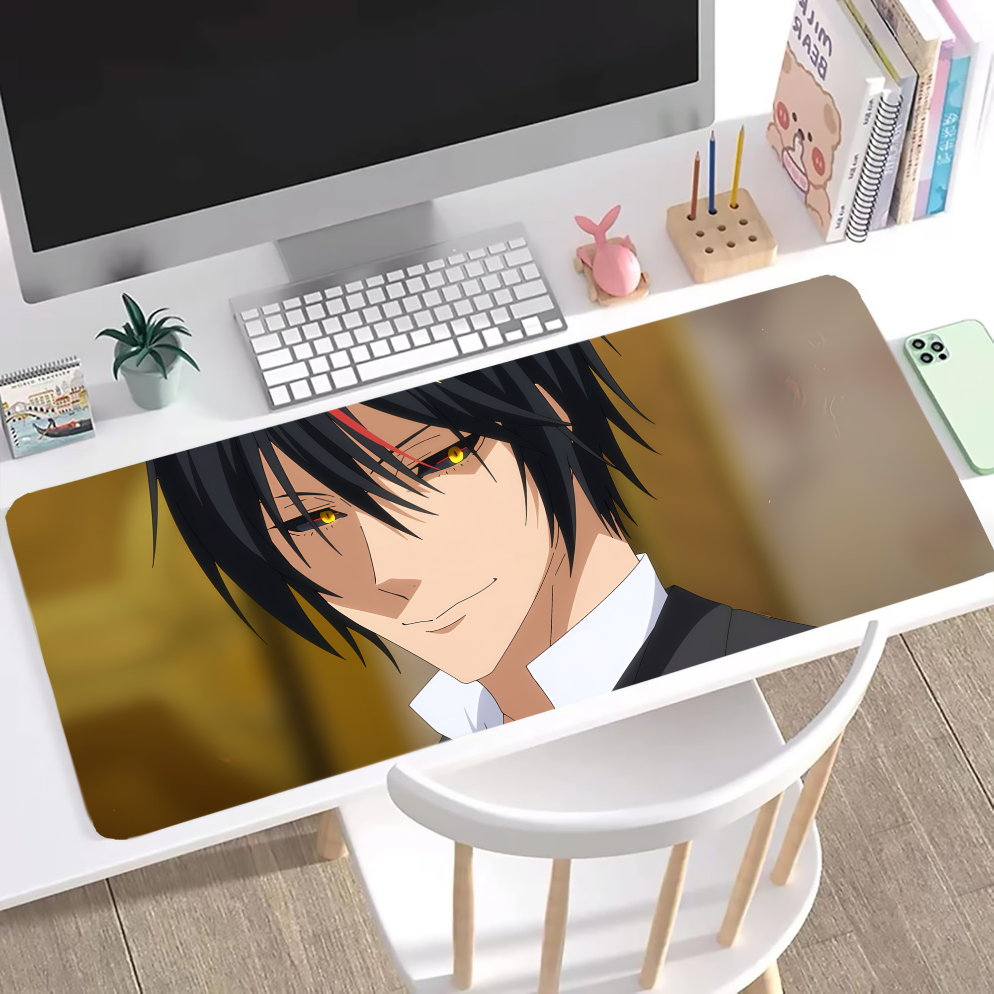 （画像用） 転スラ Regarding Reincarnated to Slime ステッチ加工 大判デスクマット／滑り止めマウスパッド