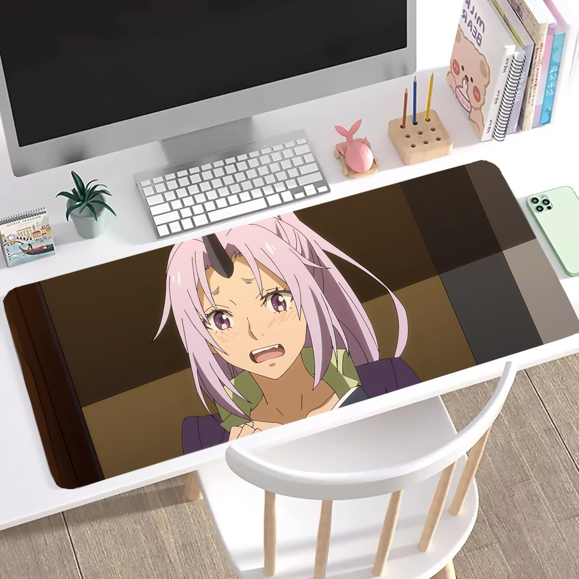 （画像用） 転スラ Regarding Reincarnated to Slime ステッチ加工 大判デスクマット／滑り止めマウスパッド