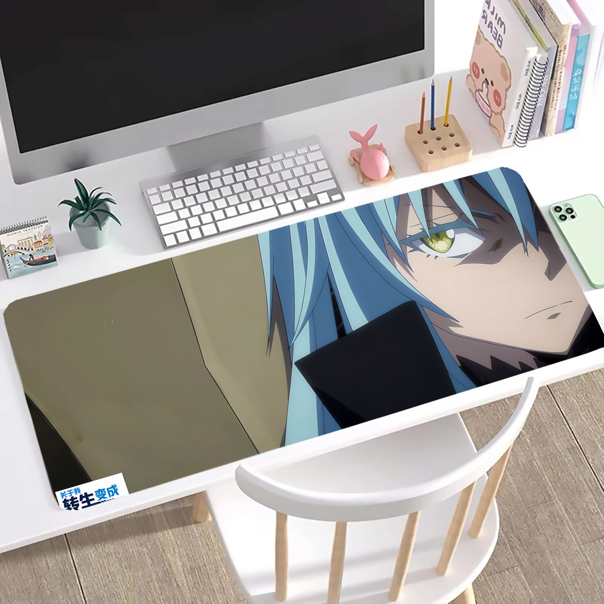 （画像用） 転スラ Regarding Reincarnated to Slime ステッチ加工 大判デスクマット／滑り止めマウスパッド