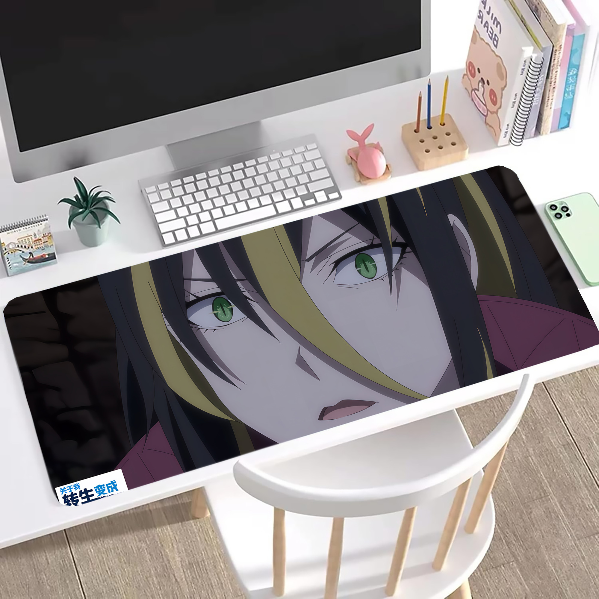 （画像用） 転スラ Regarding Reincarnated to Slime ステッチ加工 大判デスクマット／滑り止めマウスパッド