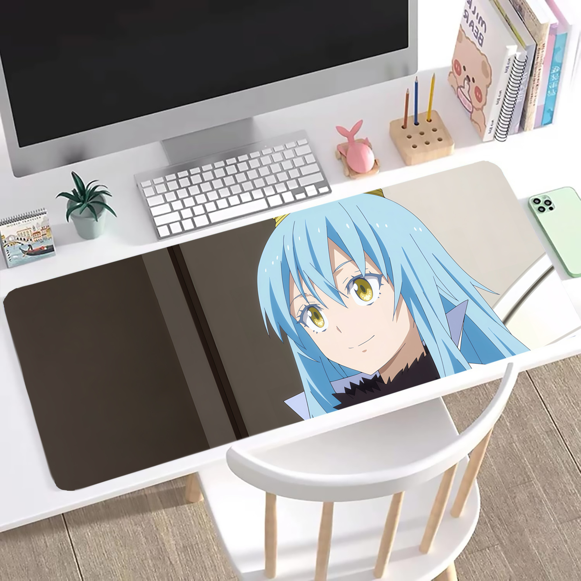 （画像用） 転スラ Regarding Reincarnated to Slime ステッチ加工 大判デスクマット／滑り止めマウスパッド