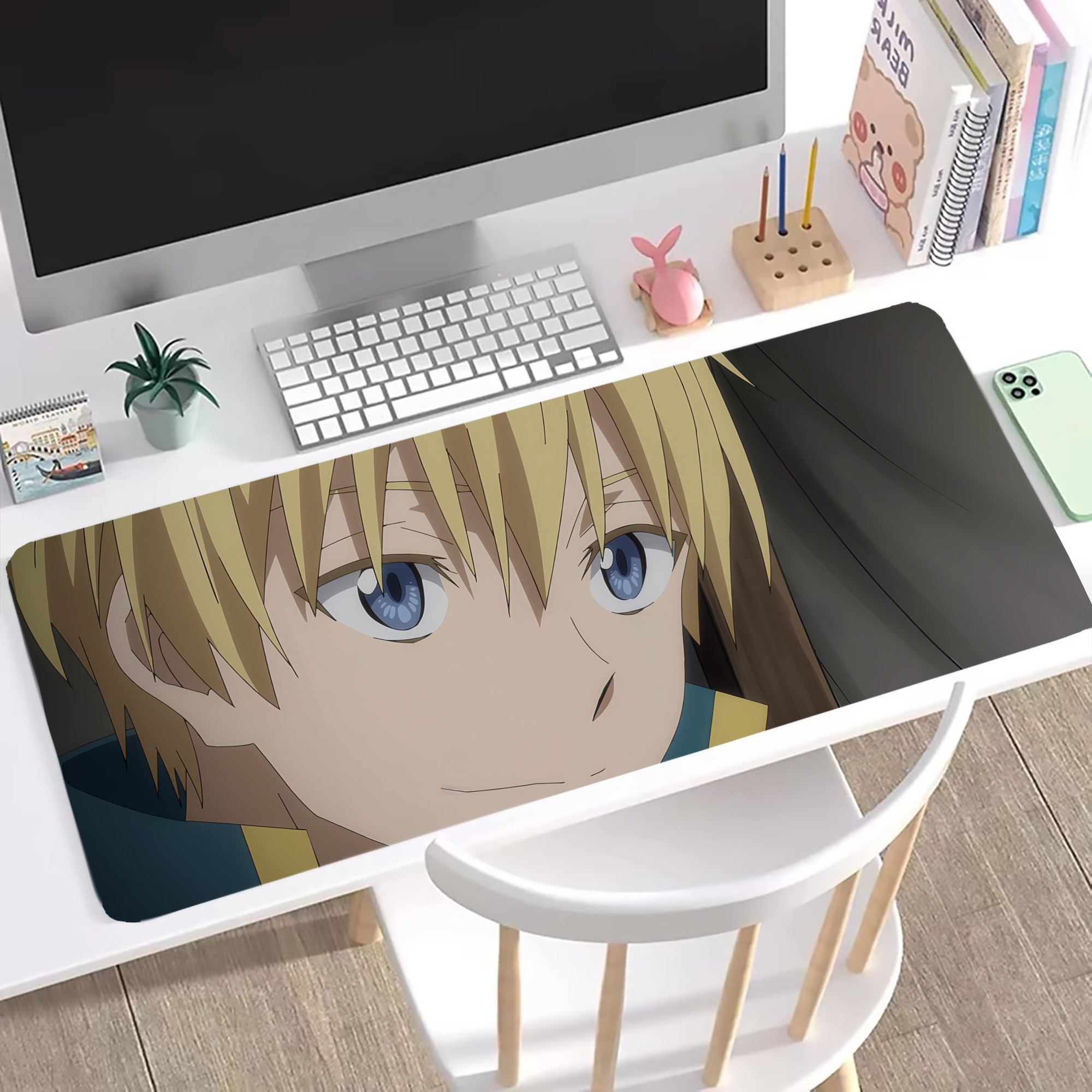 （画像用） 転スラ Regarding Reincarnated to Slime ステッチ加工 大判デスクマット／滑り止めマウスパッド