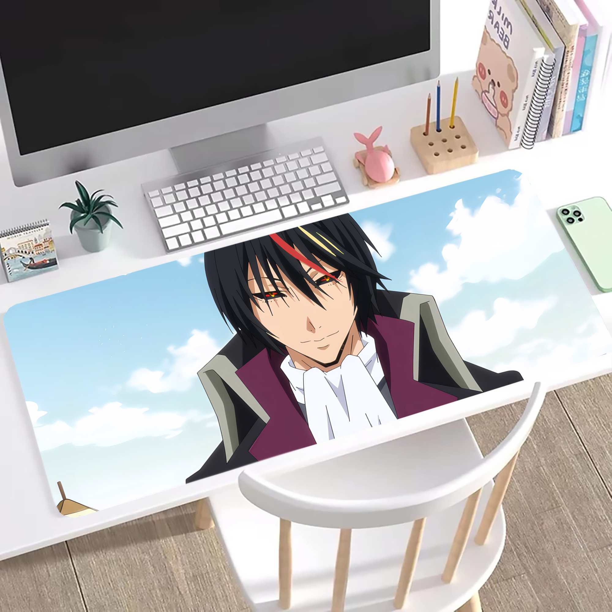（画像用） 転スラ Regarding Reincarnated to Slime ステッチ加工 大判デスクマット／滑り止めマウスパッド