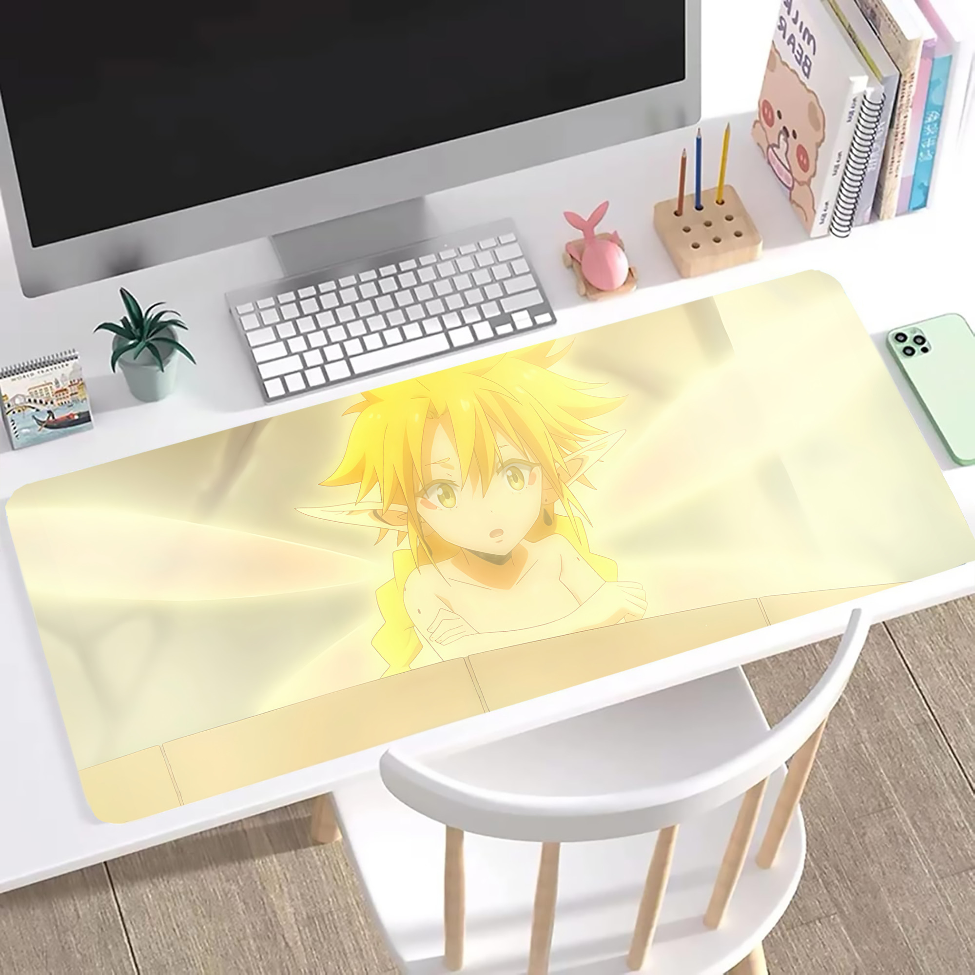 （画像用） 転スラ Regarding Reincarnated to Slime ステッチ加工 大判デスクマット／滑り止めマウスパッド