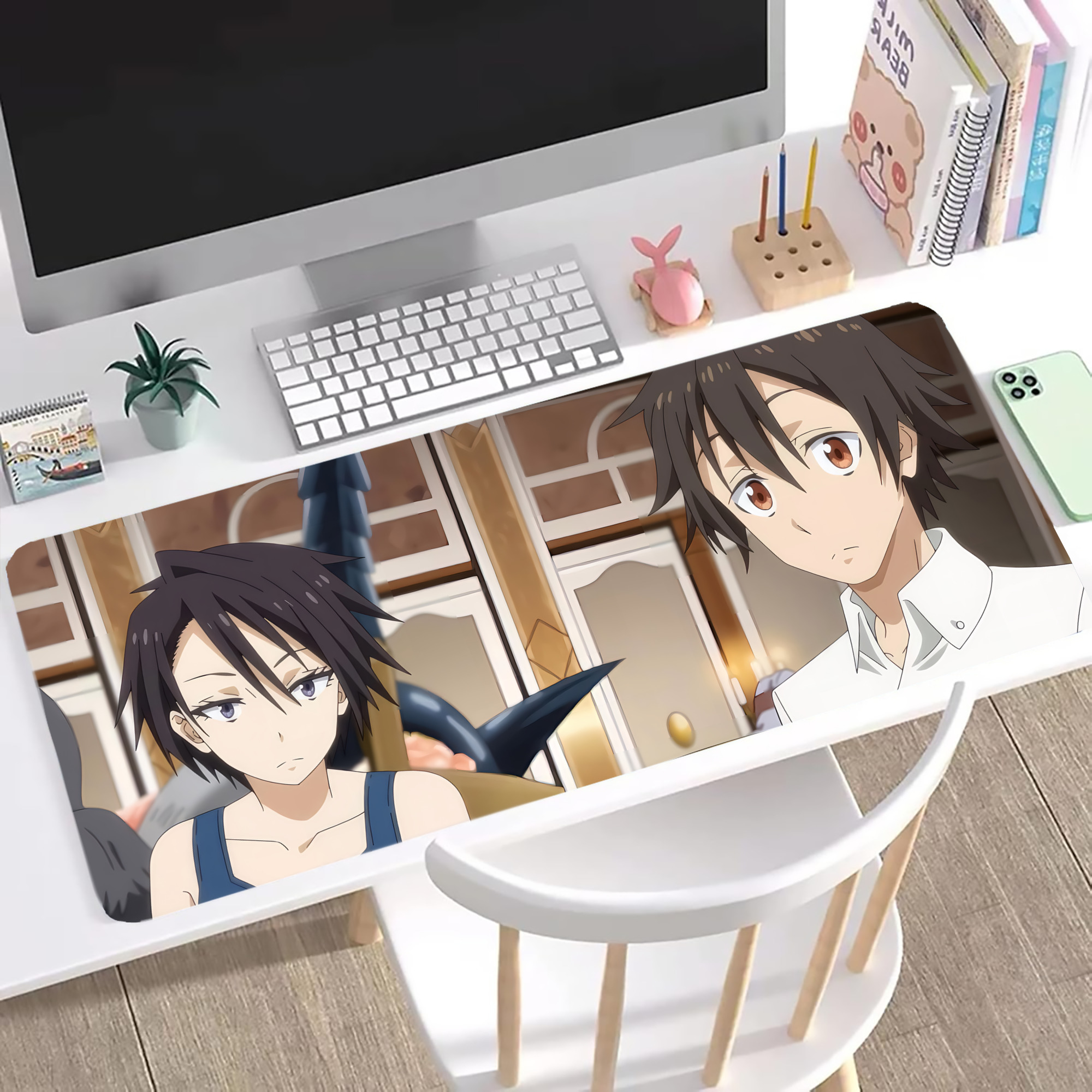 （画像用） 転スラ Regarding Reincarnated to Slime ステッチ加工 大判デスクマット／滑り止めマウスパッド