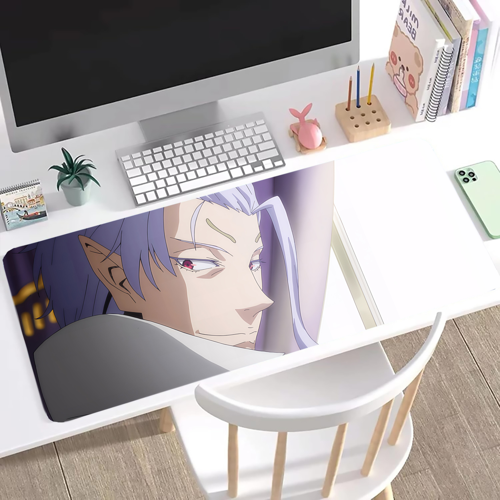 （画像用） 転スラ Regarding Reincarnated to Slime ステッチ加工 大判デスクマット／滑り止めマウスパッド