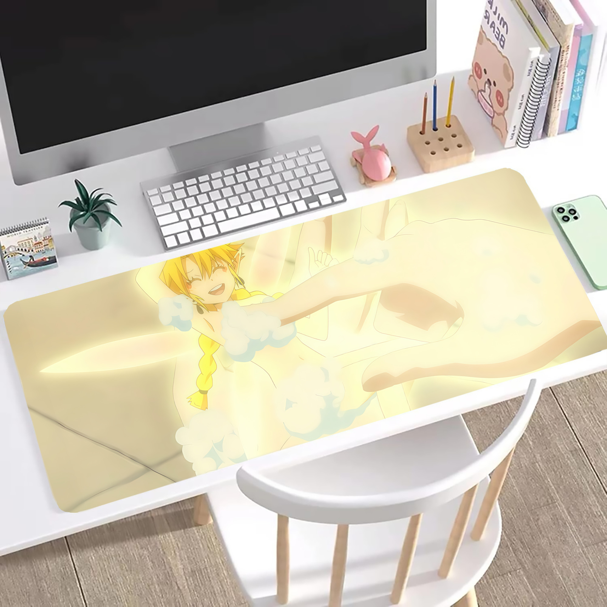 （画像用） 転スラ Regarding Reincarnated to Slime ステッチ加工 大判デスクマット／滑り止めマウスパッド