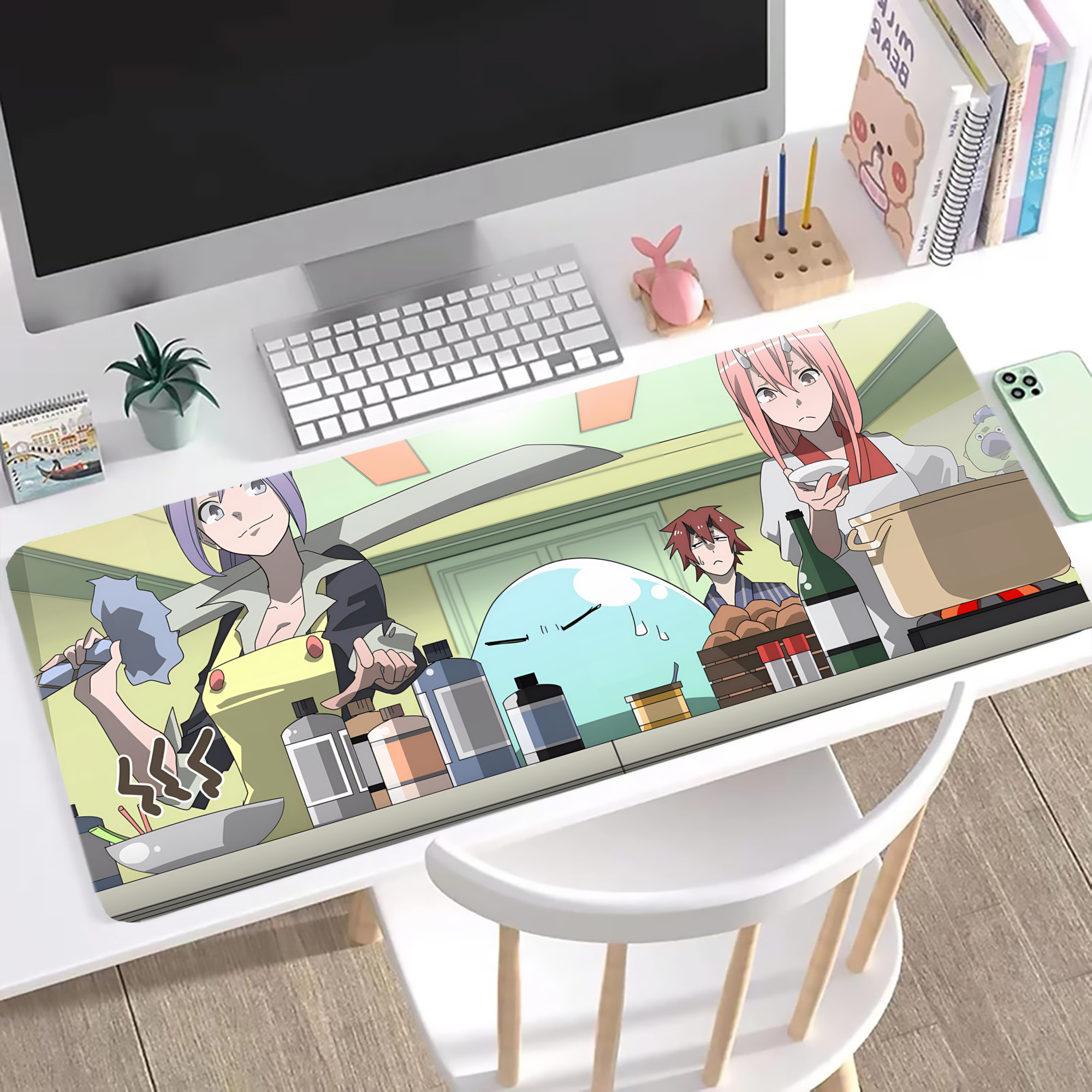（画像用） 転スラ Regarding Reincarnated to Slime ステッチ加工 大判デスクマット／滑り止めマウスパッド