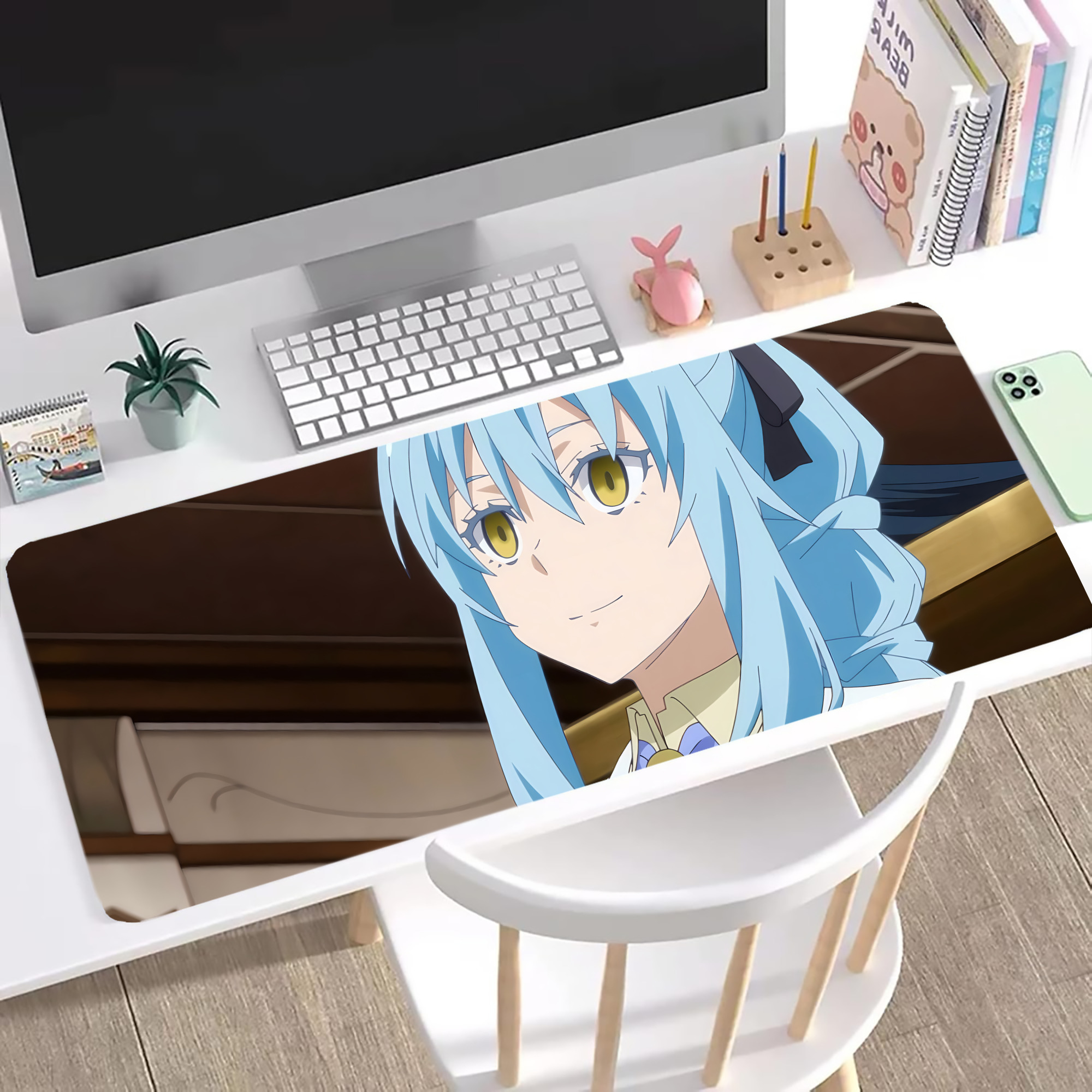 （画像用） 転スラ Regarding Reincarnated to Slime ステッチ加工 大判デスクマット／滑り止めマウスパッド