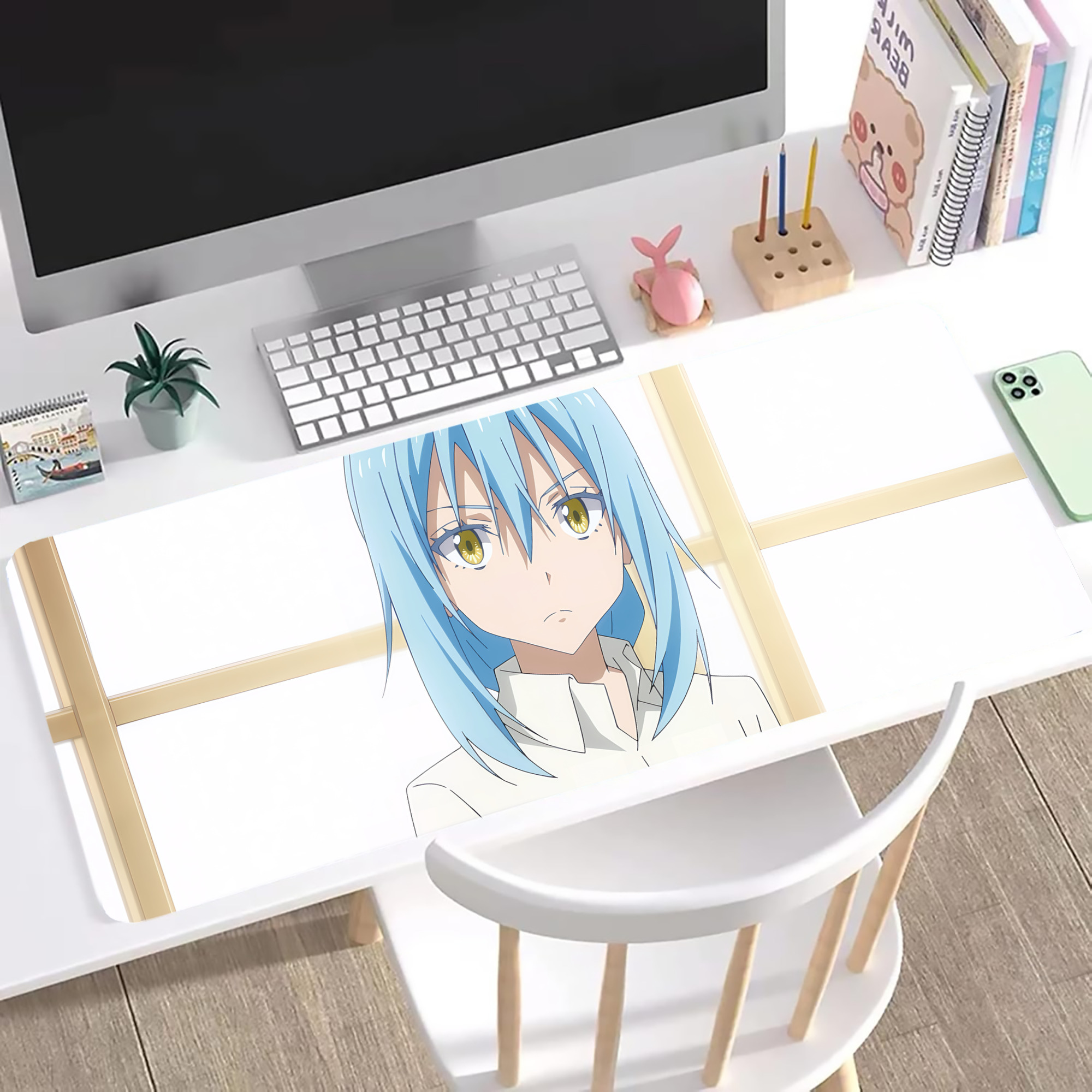 （画像用） 転スラ Regarding Reincarnated to Slime ステッチ加工 大判デスクマット／滑り止めマウスパッド