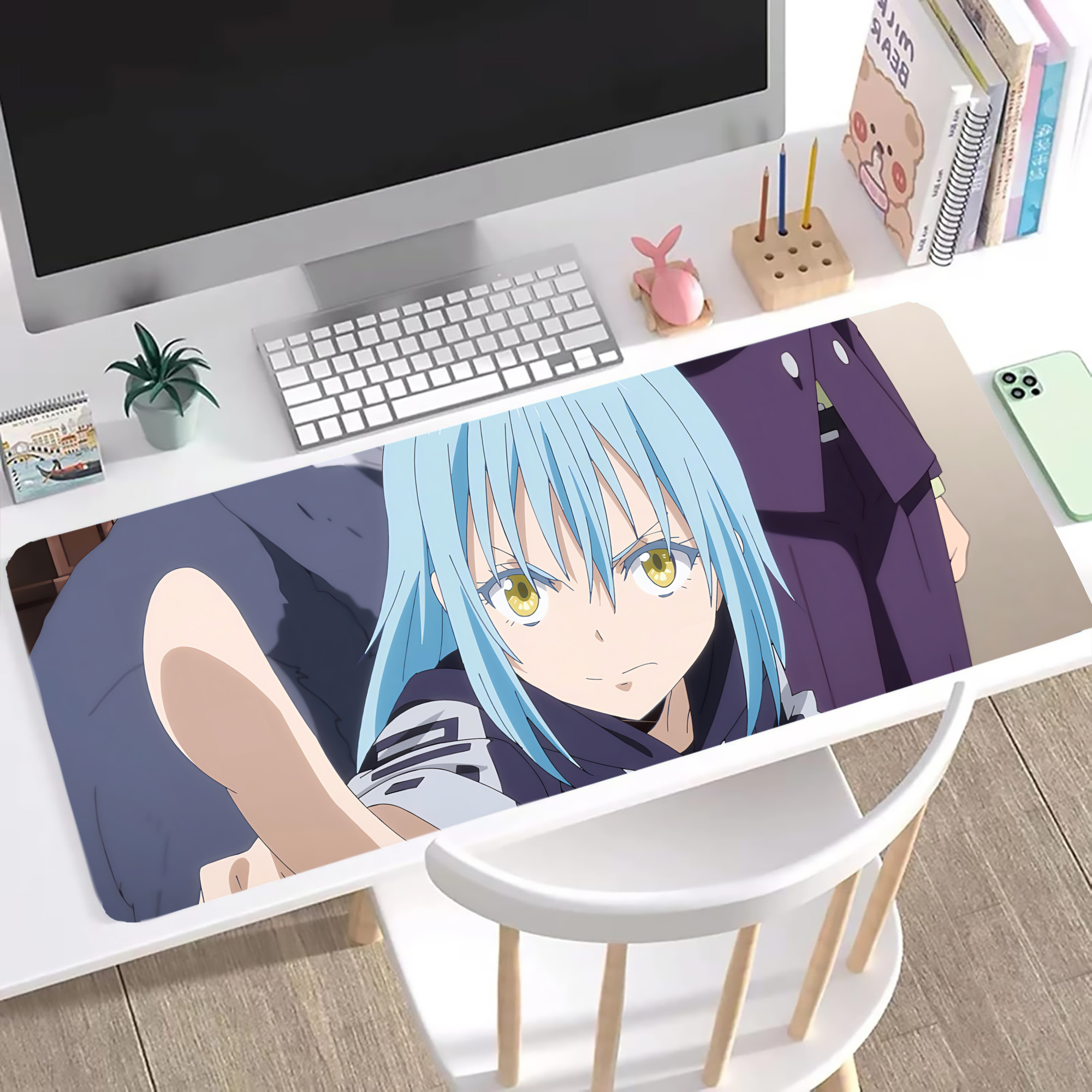 （画像用） 転スラ Regarding Reincarnated to Slime ステッチ加工 大判デスクマット／滑り止めマウスパッド