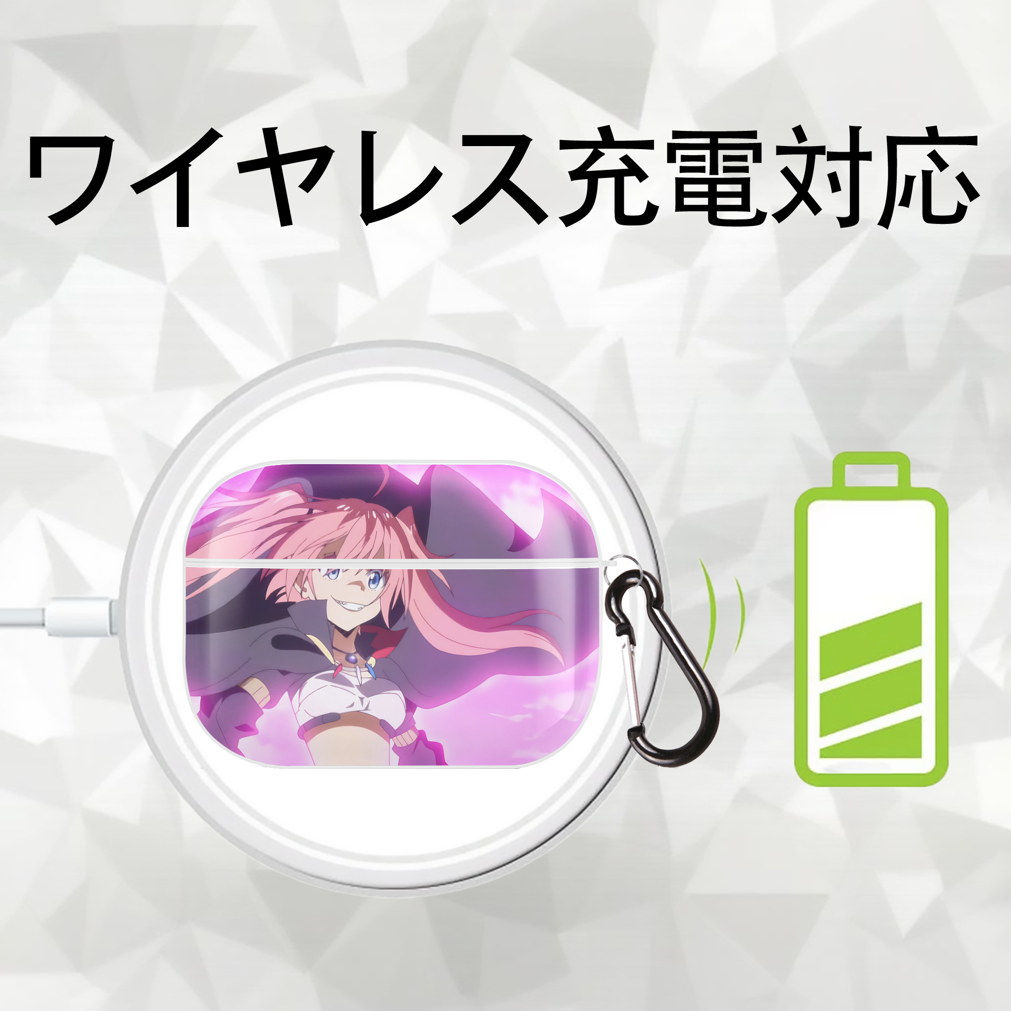 転スラ Regarding Reincarnated to Slime 【AirPods Pro用】ハードシェル保護ケース 耐衝撃・防指紋・カラビナ付き商品仕様