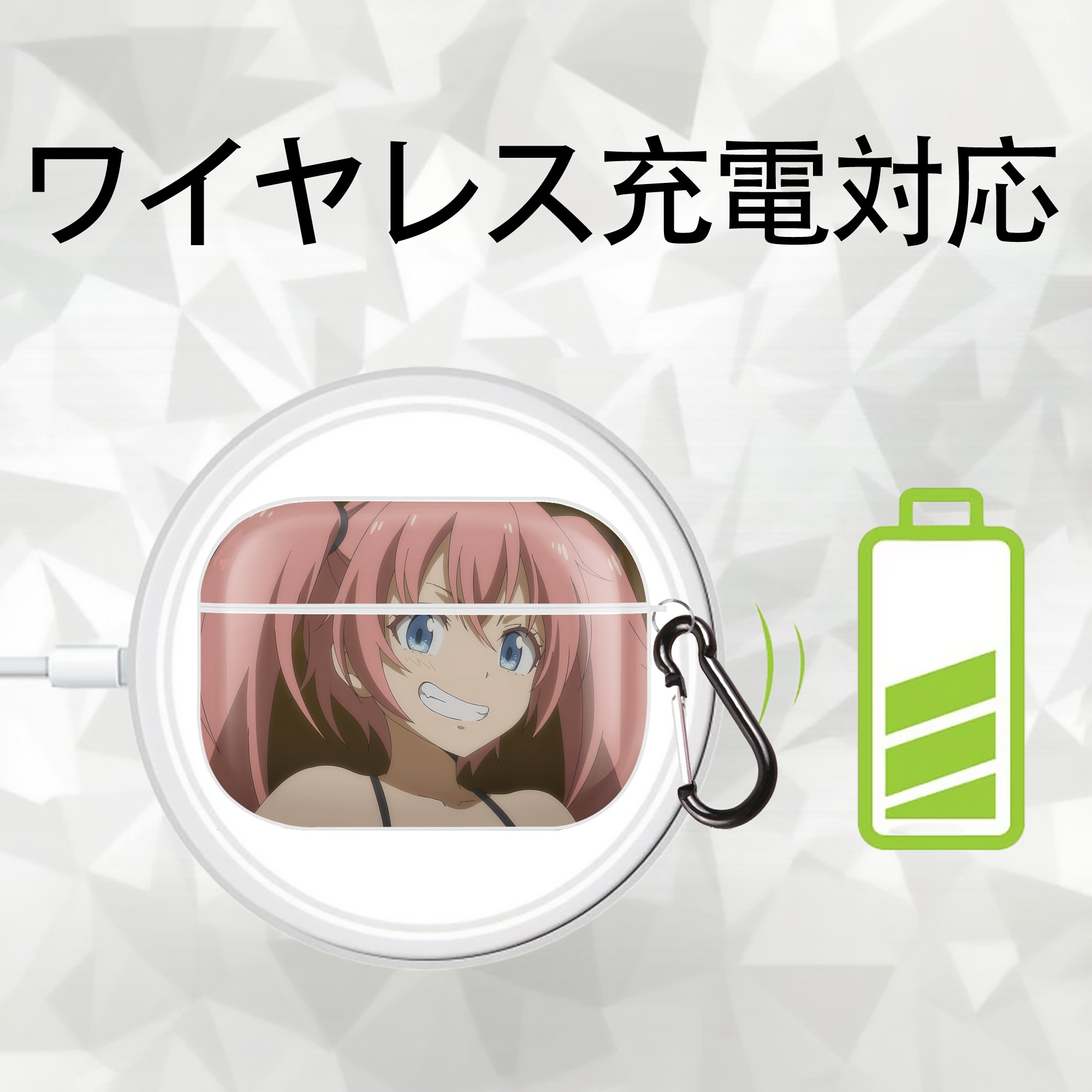 転スラ Regarding Reincarnated to Slime 【AirPods Pro用】ハードシェル保護ケース 耐衝撃・防指紋・カラビナ付き商品仕様