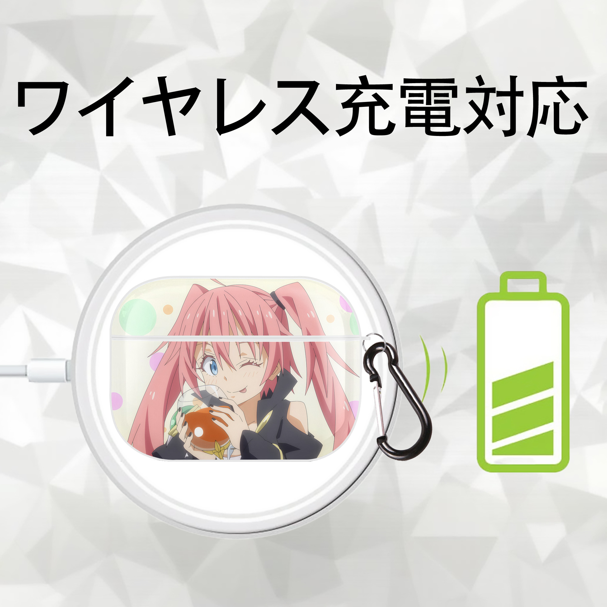 転スラ Regarding Reincarnated to Slime 【AirPods Pro用】ハードシェル保護ケース 耐衝撃・防指紋・カラビナ付き商品仕様