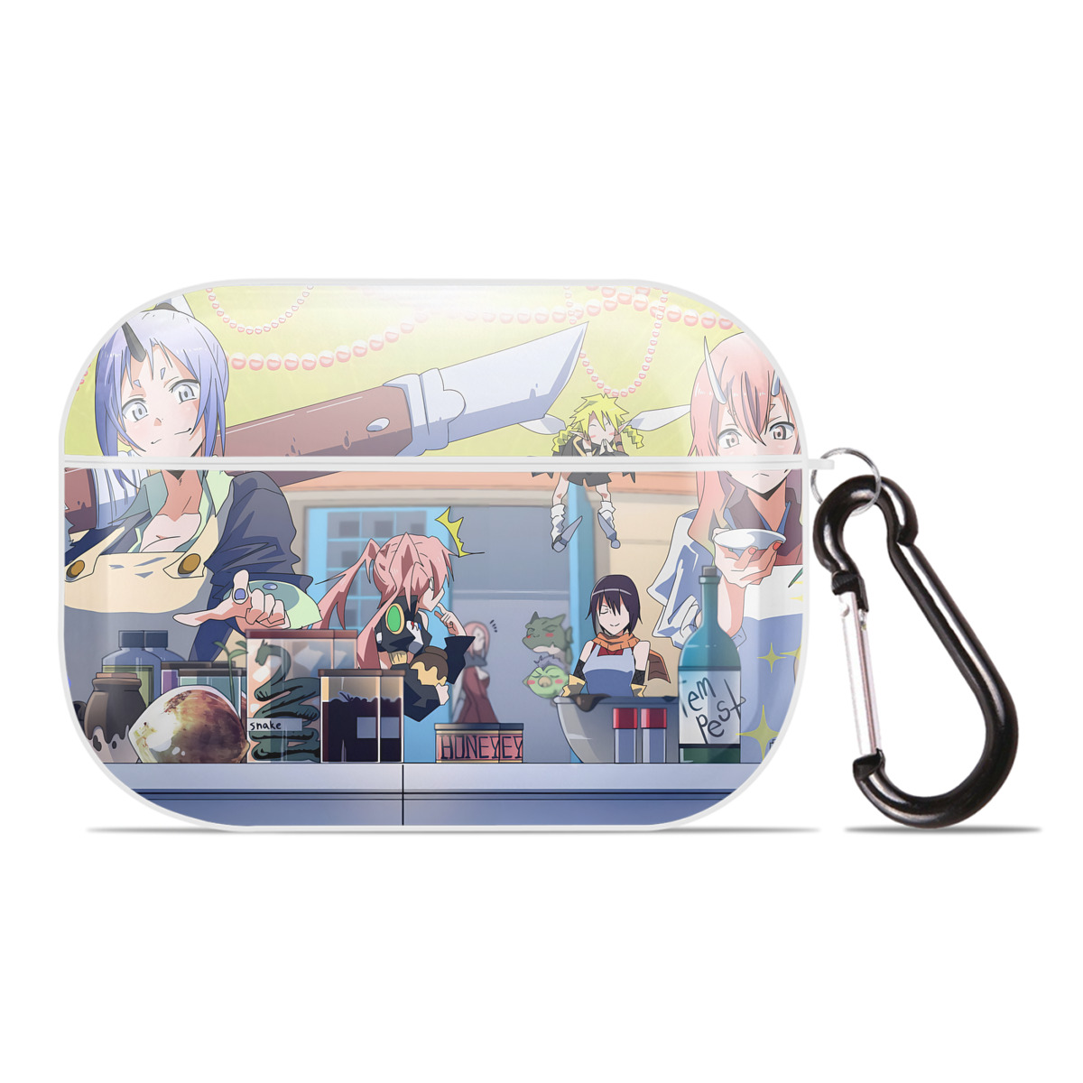 （画像用） 転スラ Regarding Reincarnated to Slime 【AirPods Pro用】ハードシェル保護ケース 耐衝撃・防指紋・カラビナ付き商品仕様