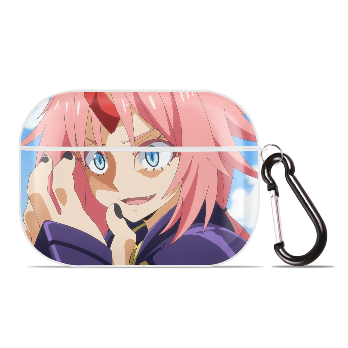 （画像用） 転スラ Regarding Reincarnated to Slime 【AirPods Pro用】ハードシェル保護ケース 耐衝撃・防指紋・カラビナ付き商品仕様