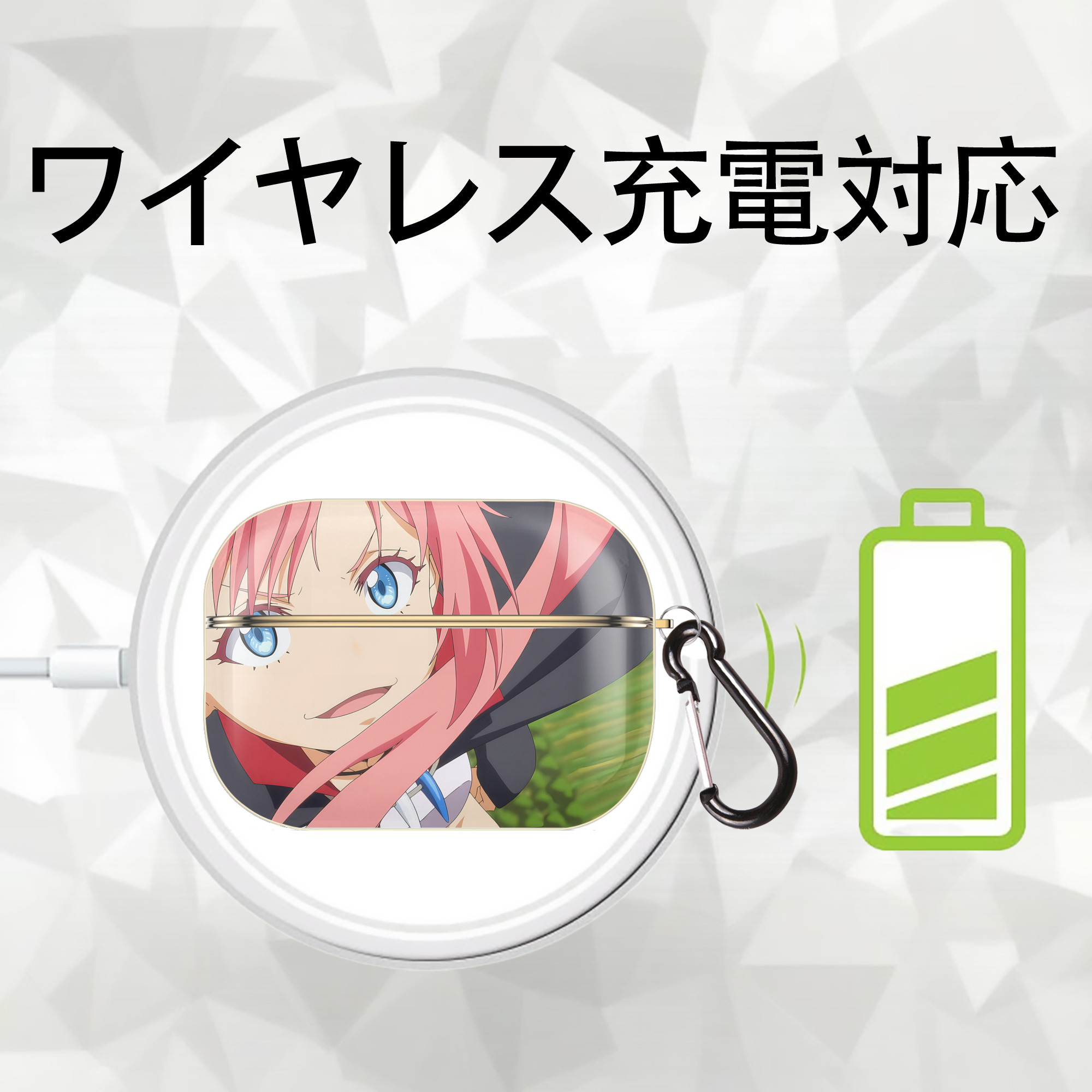 転スラ Regarding Reincarnated to Slime 【AirPods Pro用】ハードシェル保護ケース｜耐衝撃・防指紋・カラビナ付き商品仕様