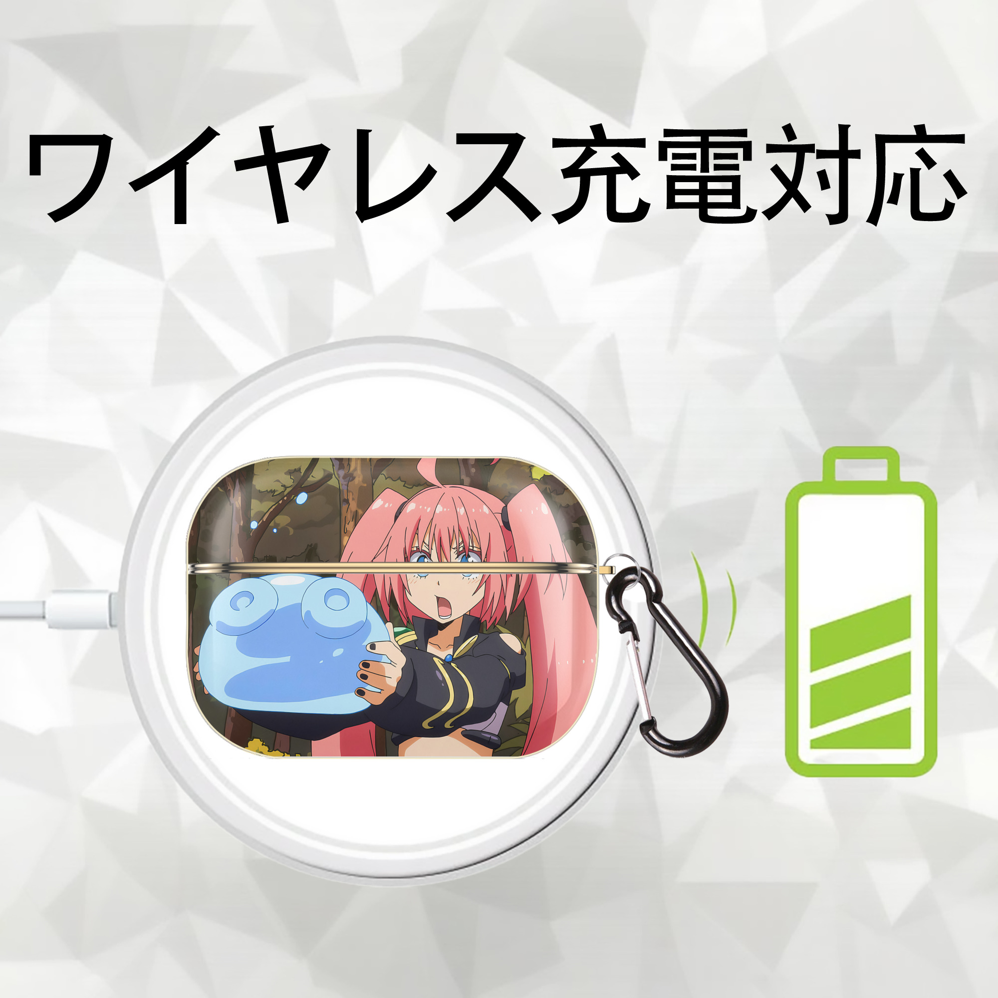 転スラ Regarding Reincarnated to Slime 【AirPods Pro用】ハードシェル保護ケース｜耐衝撃・防指紋・カラビナ付き商品仕様