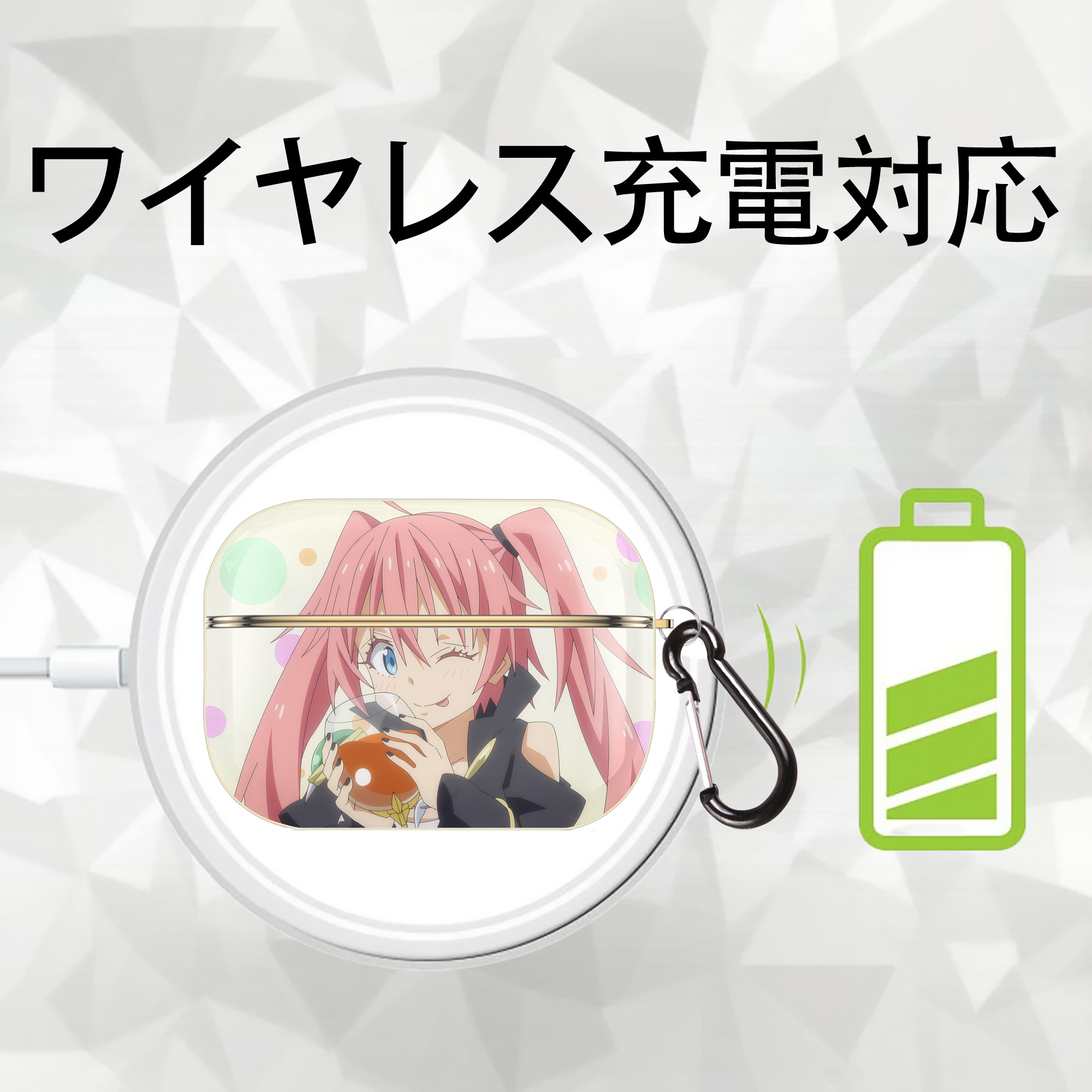 転スラ Regarding Reincarnated to Slime 【AirPods Pro用】ハードシェル保護ケース｜耐衝撃・防指紋・カラビナ付き商品仕様